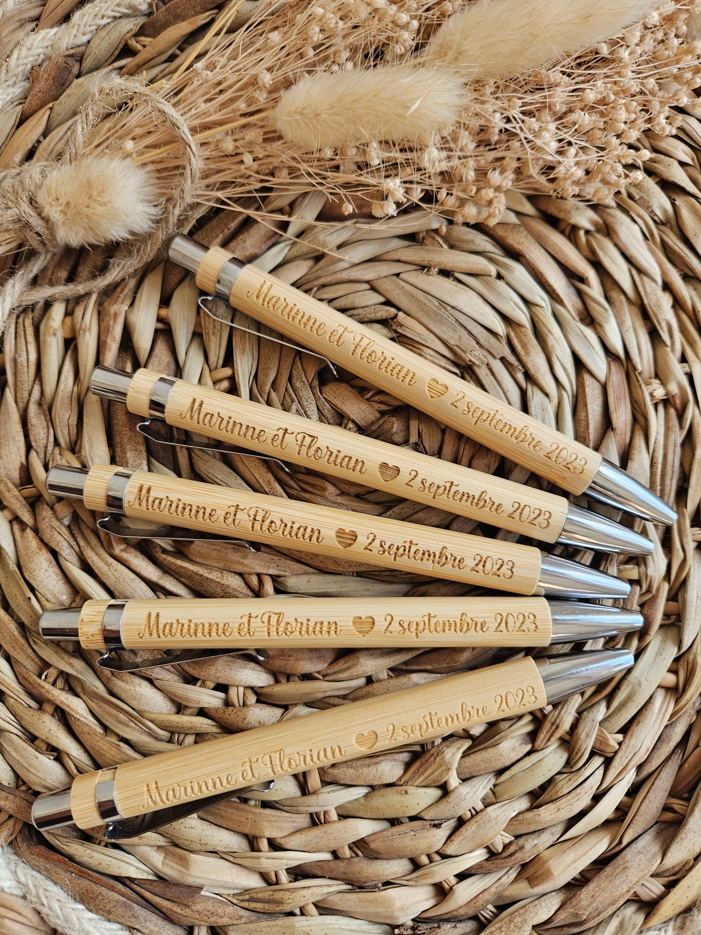 Stylo à bille bambou personnalisé / Cadeau maitresse invité mariage témoin fêtes / cadeau personnalisé / Entreprise anniversaire Comité