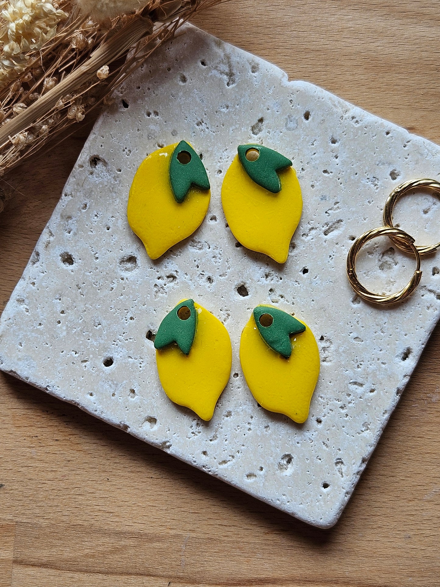 Boucles oreilles interchangeables FRUITI - COLLECTION SUMMER - CITRON