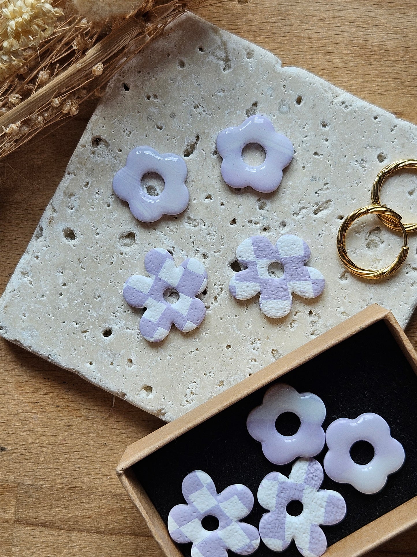 BOX SUMMER Boucles oreilles interchangeables GEORGETTE ET ZELIE - COLLECTION SUMMER - MAUVE