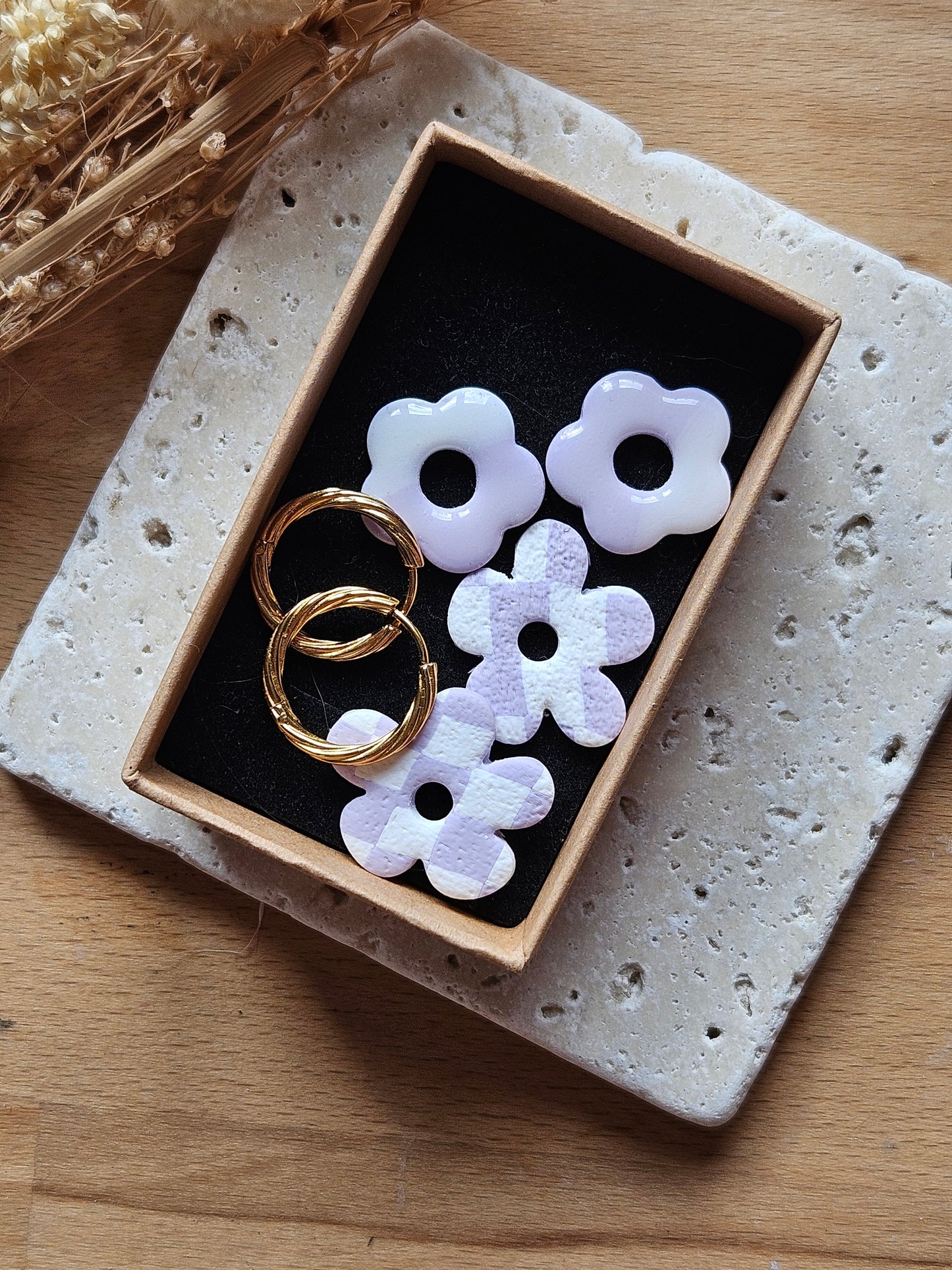 BOX SUMMER Boucles oreilles interchangeables GEORGETTE ET ZELIE - COLLECTION SUMMER - MAUVE