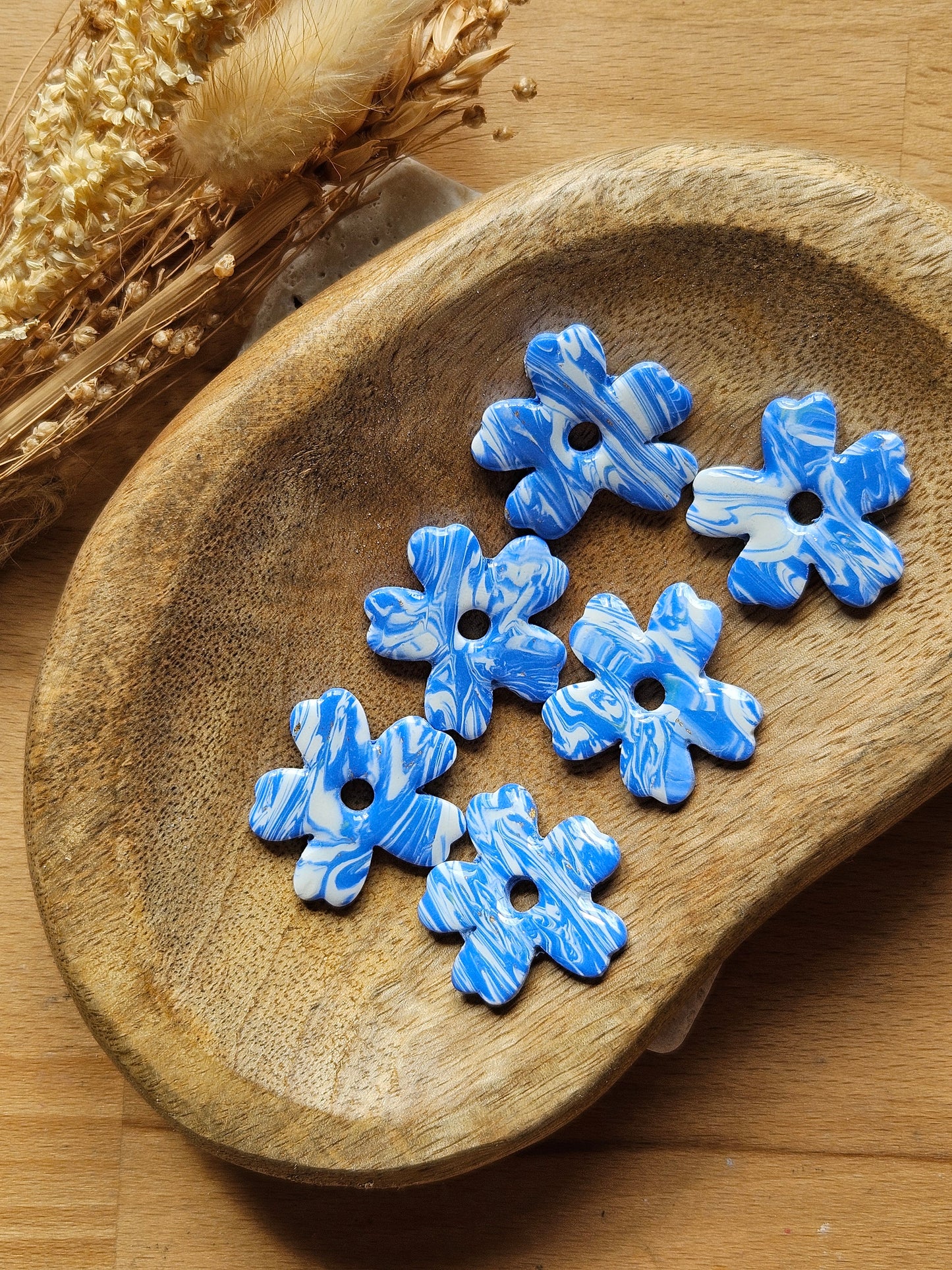 Boucles oreilles interchangeables ZOE - COLLECTION SUMMER - MARBRE BLEU SEA