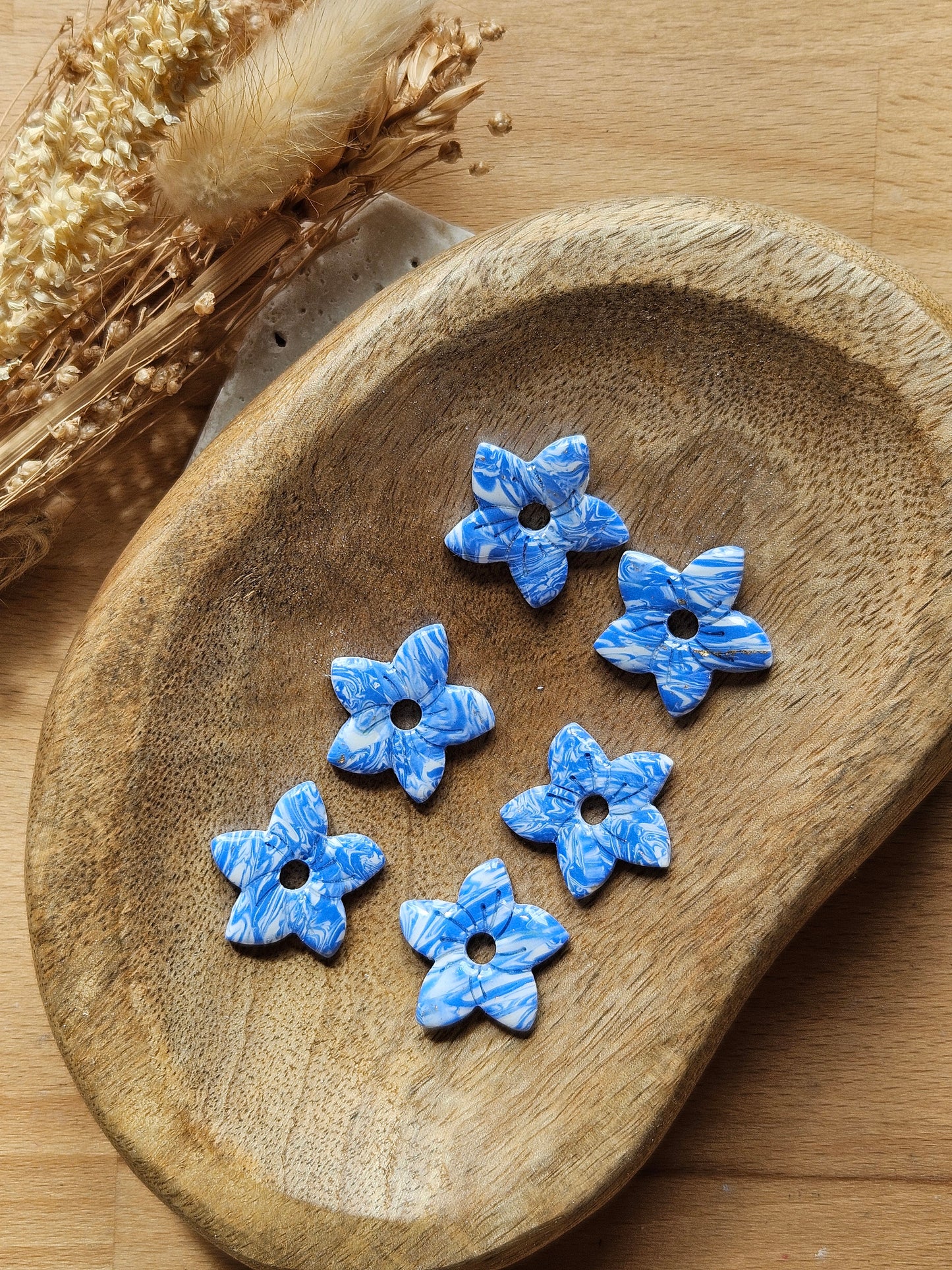 Boucles oreilles ANNIE interchangeables - COLLECTION SUMMER - MARBRE BLEU SEA