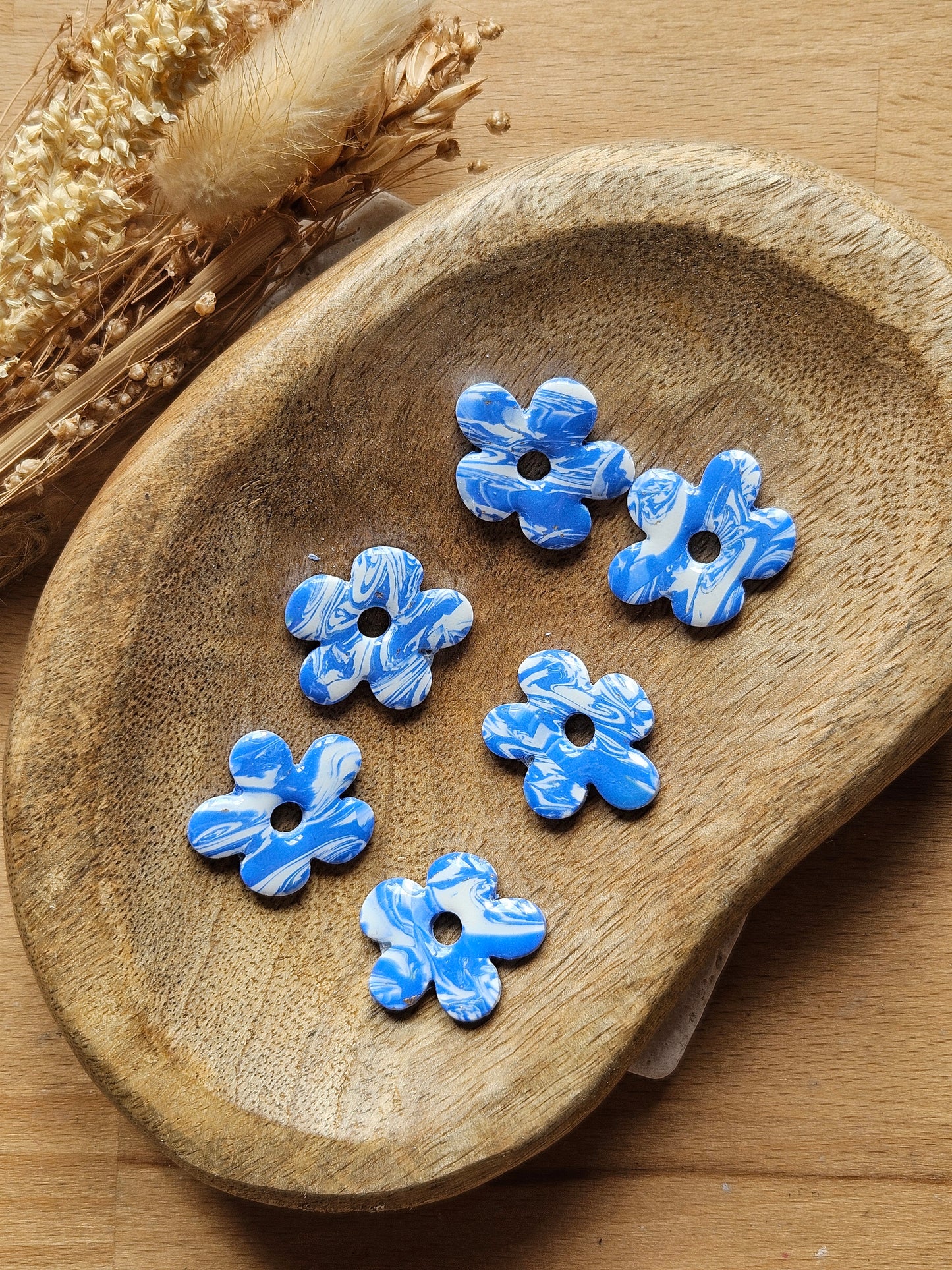 Boucles oreilles interchangeables GEORGETTE - COLLECTION SUMMER - MARBRE BLEU SEA
