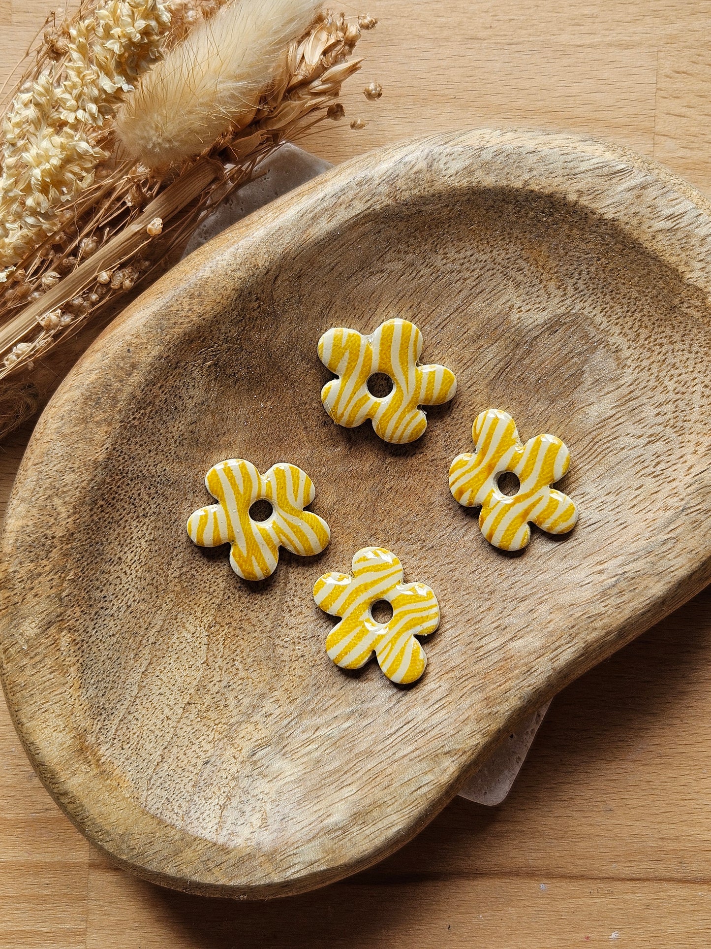Boucles oreilles interchangeables GEORGETTE - COLLECTION SUMMER - ZEBRE MOUTARDE