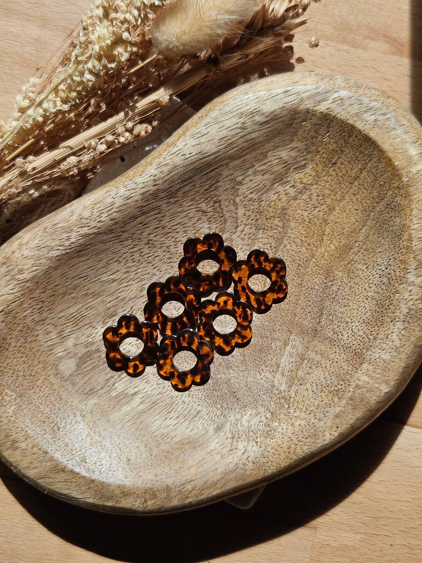 Boucles oreilles interchangeables ZELIE - COLLECTION SUMMER - TERRAZZO MARRON