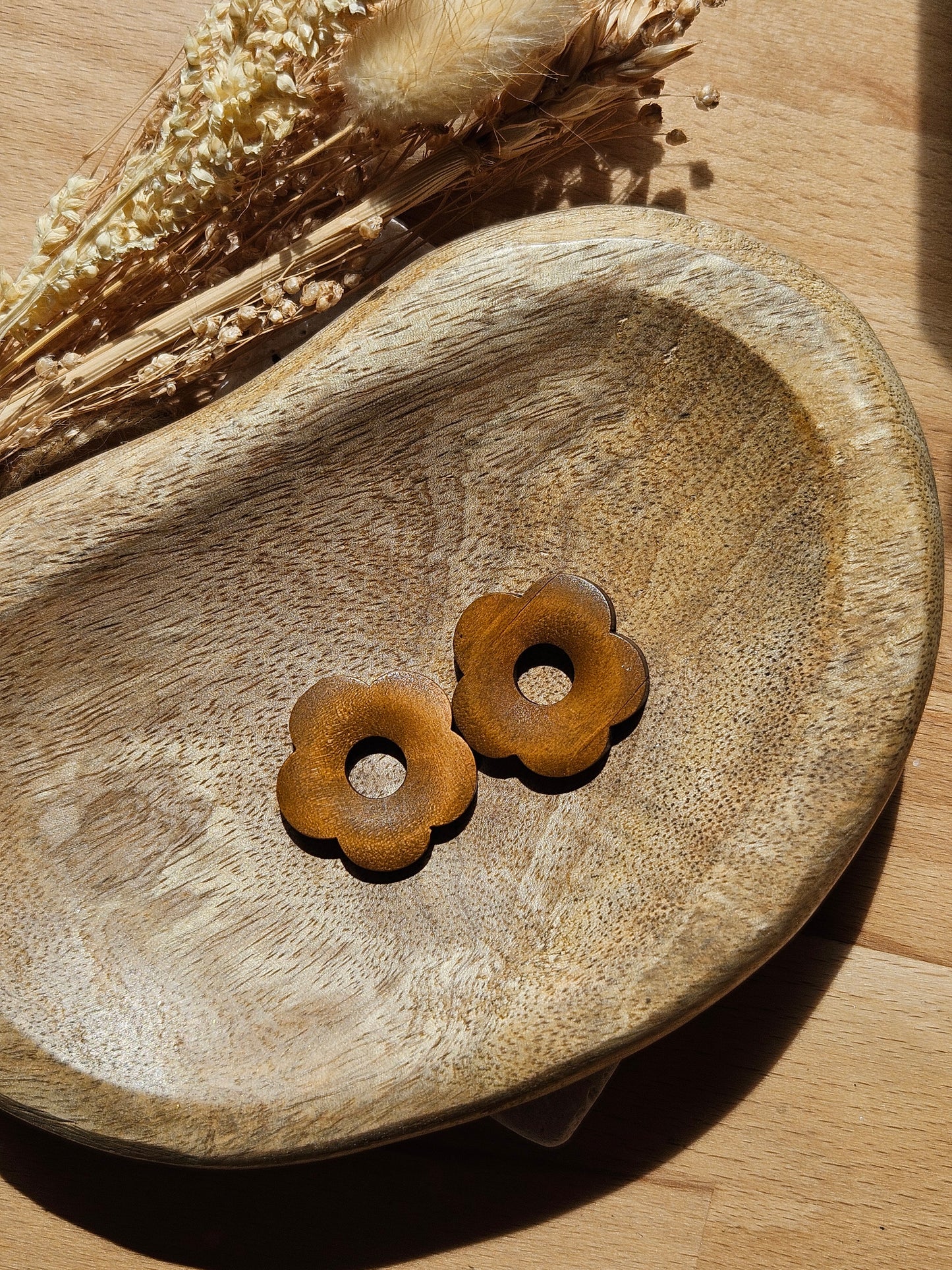 Boucles oreilles interchangeables MAXI ZELIE - COLLECTION SUMMER - BOIS MARRON