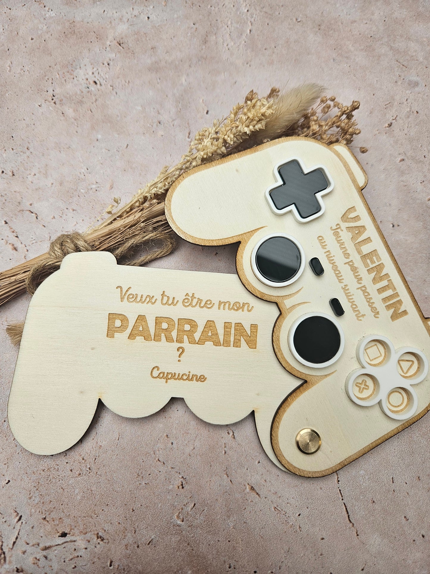 Demande surprise personnalisée - manette de jeu vidéo - demande parrain marraine annonce tonton témoin