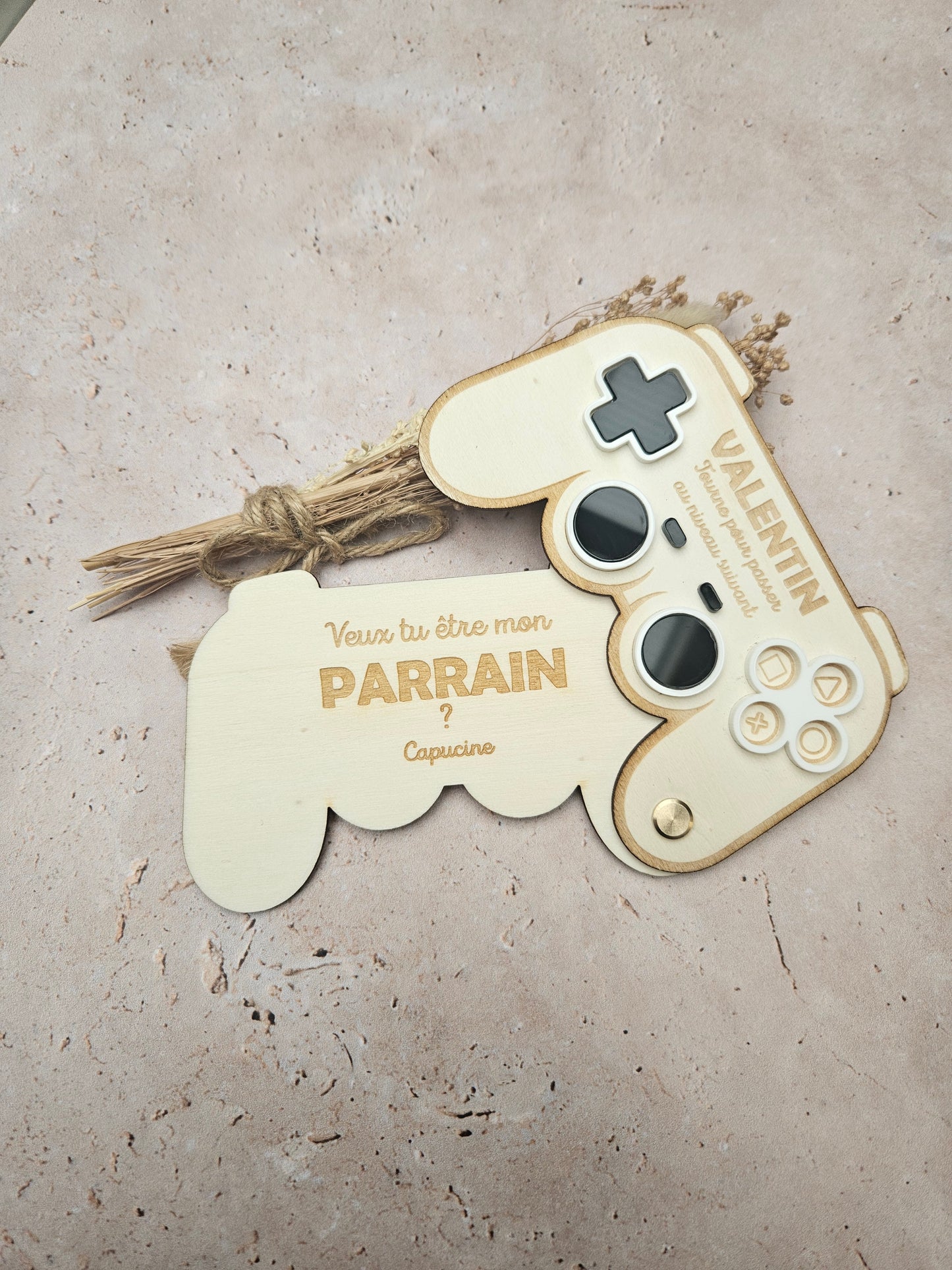 Demande surprise personnalisée - manette de jeu vidéo - demande parrain marraine annonce tonton témoin