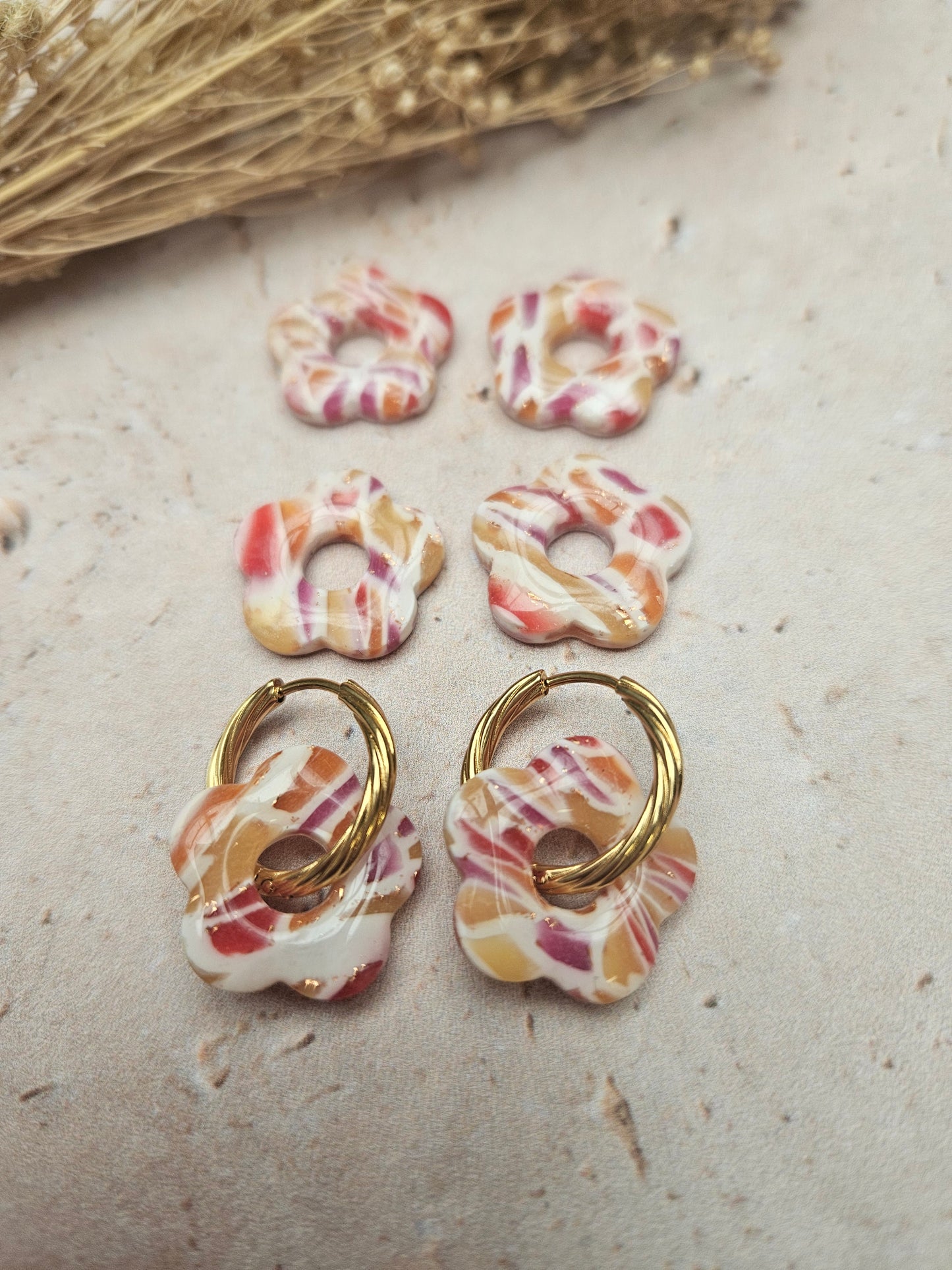 Boucles oreilles interchangeables - COLLECTION FALL IN LOVE - ZELIE VITRAIL AUTOMNE