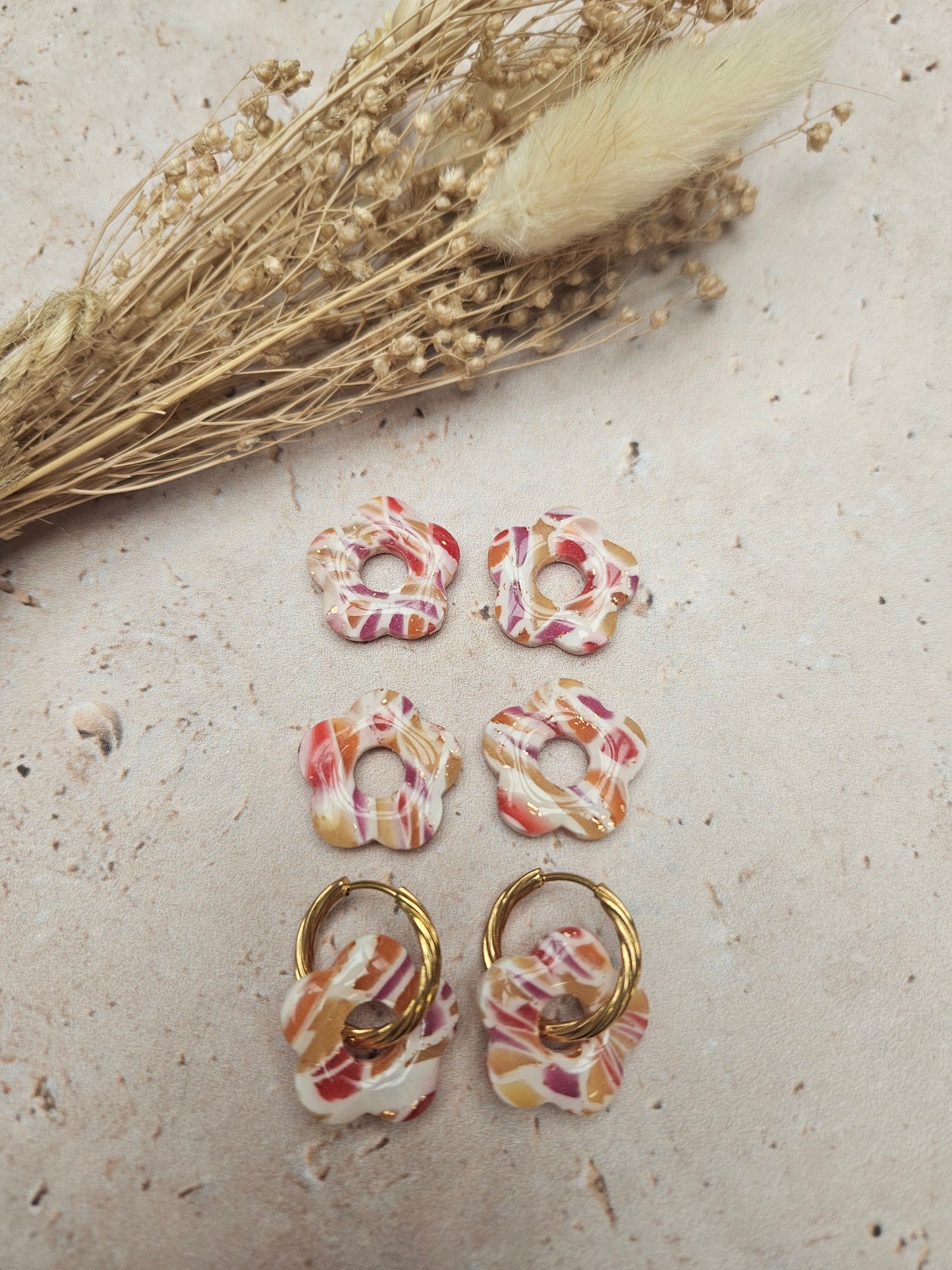 Boucles oreilles interchangeables - COLLECTION FALL IN LOVE - ZELIE VITRAIL AUTOMNE