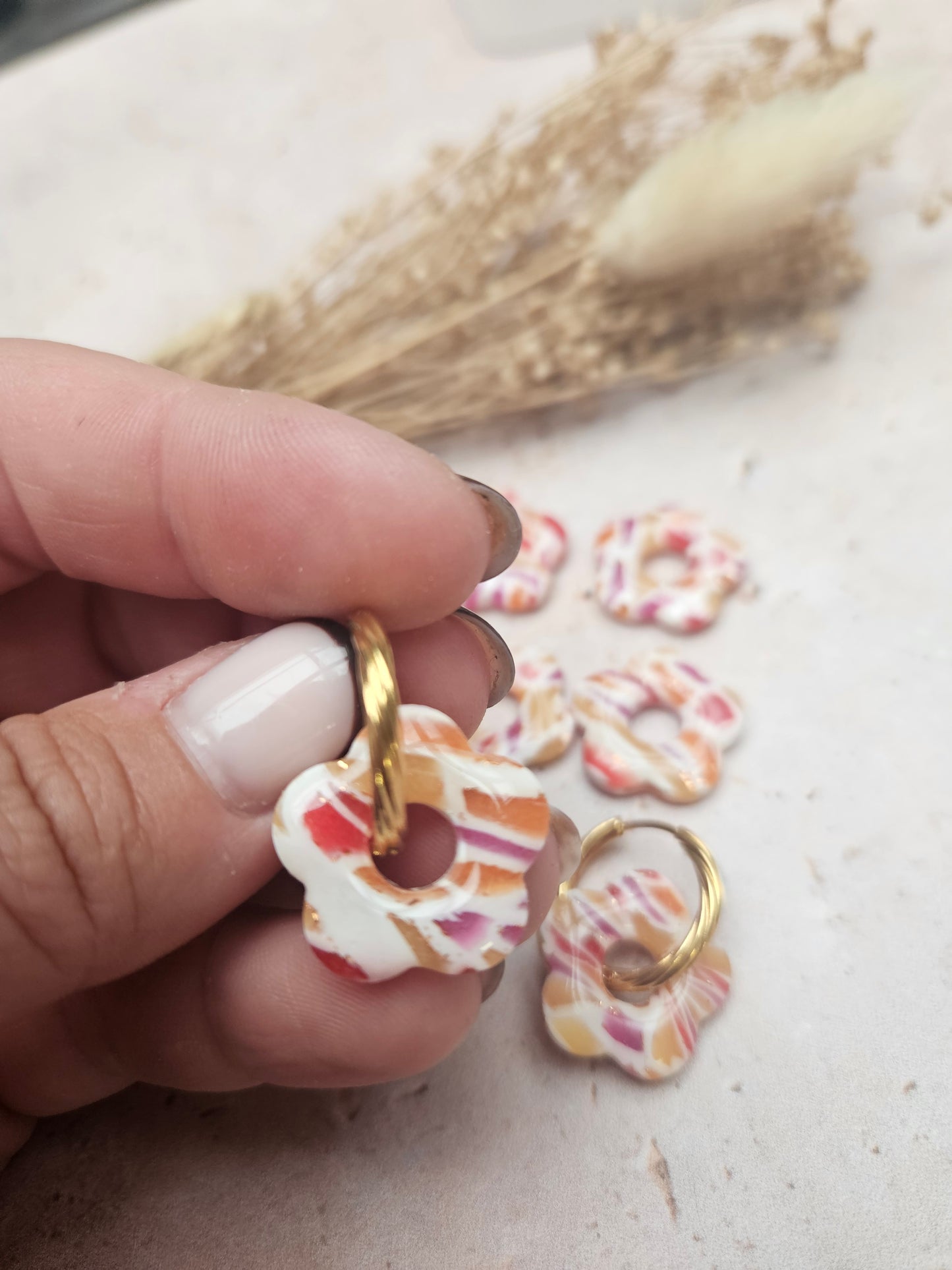 Boucles oreilles interchangeables - COLLECTION FALL IN LOVE - ZELIE VITRAIL AUTOMNE