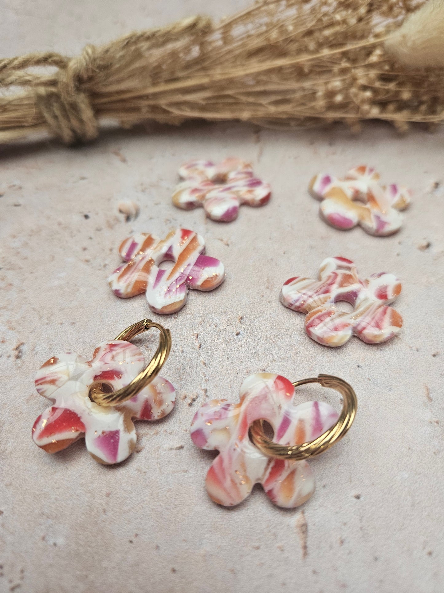 Boucles oreilles interchangeables - COLLECTION FALL IN LOVE - GEORGETTE VITRAIL AUTOMNE