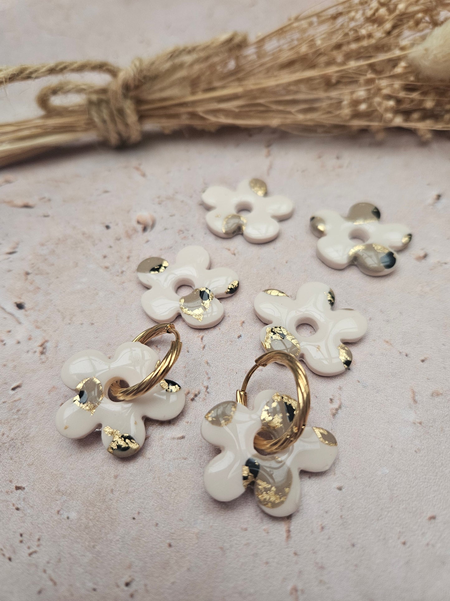 Boucles oreilles interchangeables - COLLECTION FALL IN LOVE - GEORGETTE BEIGE LEOPARD OR