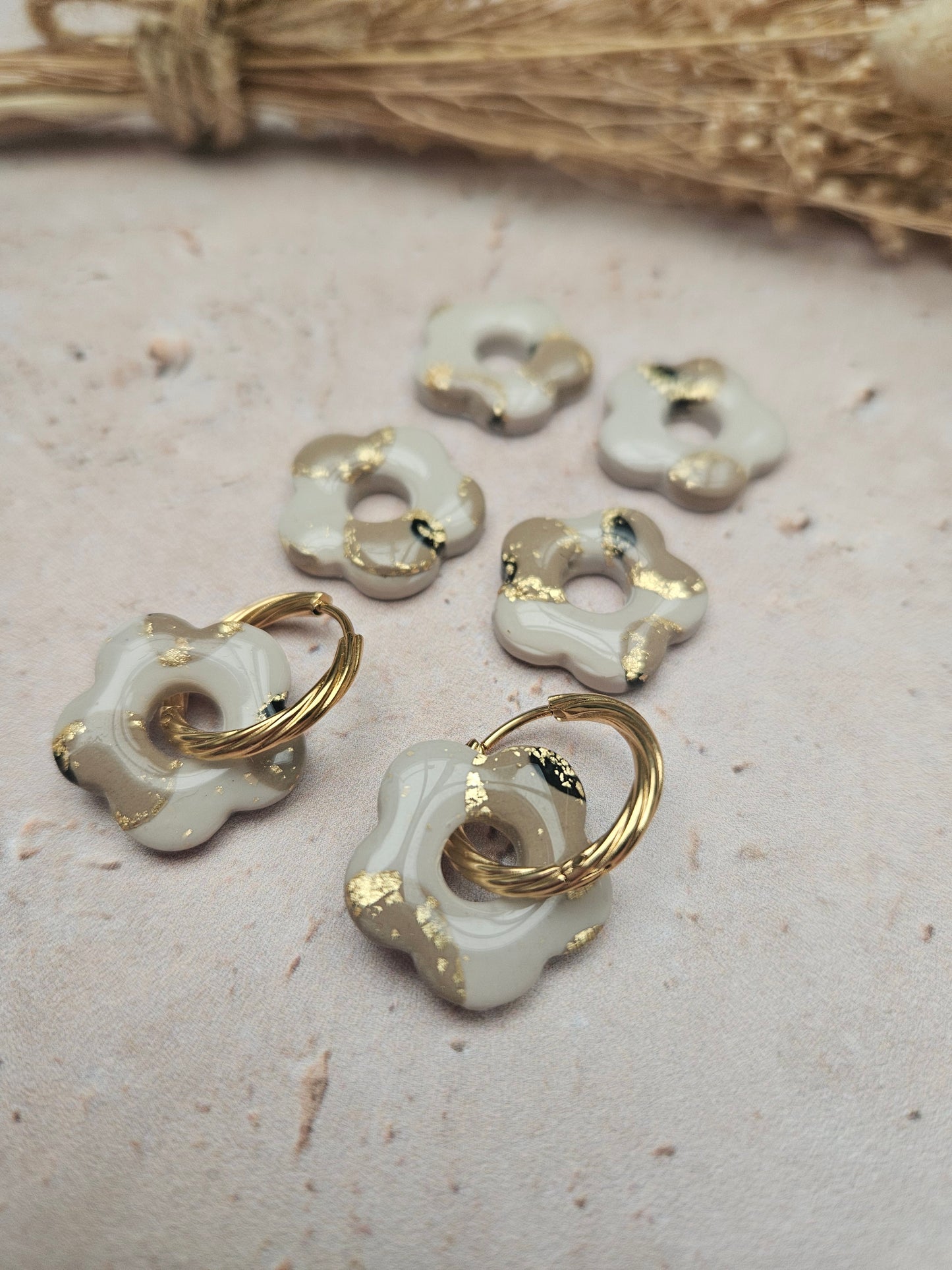 Boucles oreilles interchangeables - COLLECTION FALL IN LOVE - ZELIE GRISE LEOPARD OR