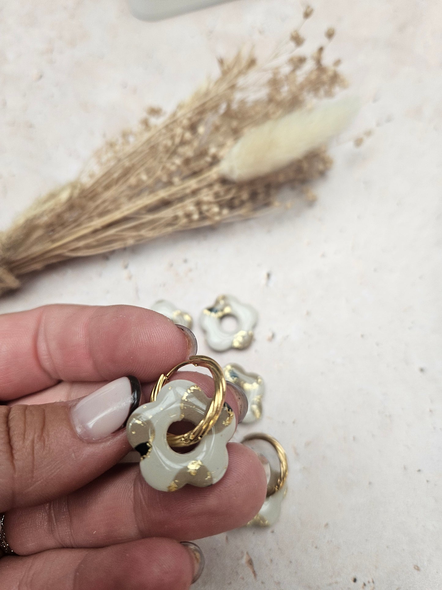 Boucles oreilles interchangeables - COLLECTION FALL IN LOVE - ZELIE GRISE LEOPARD OR