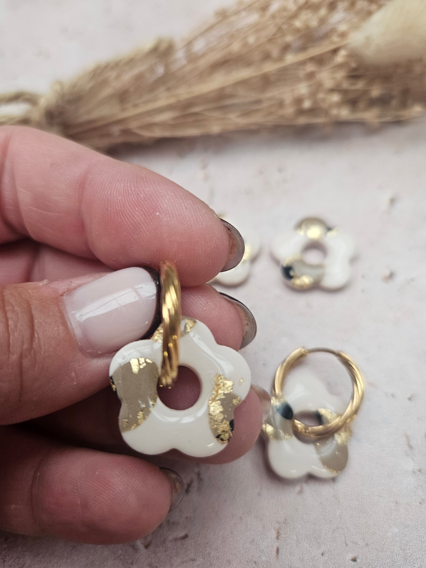 Boucles oreilles interchangeables - COLLECTION FALL IN LOVE - ZELIE BEIGE LEOPARD OR