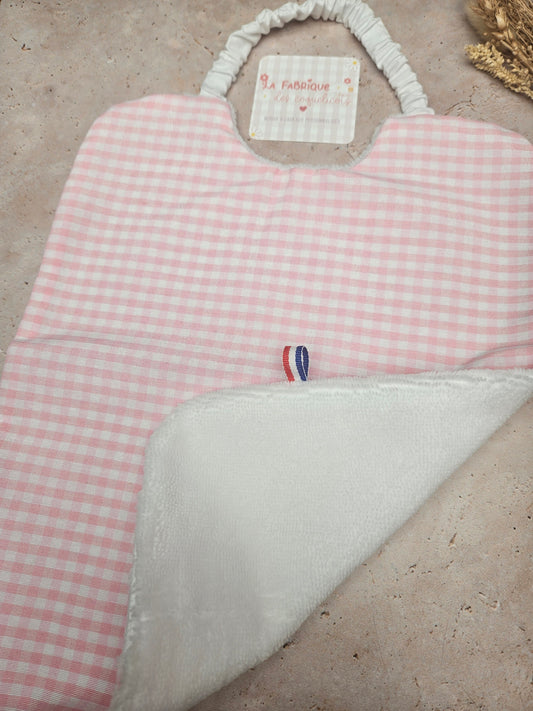 Serviette de Cantine CARREAU VICHY ROSE