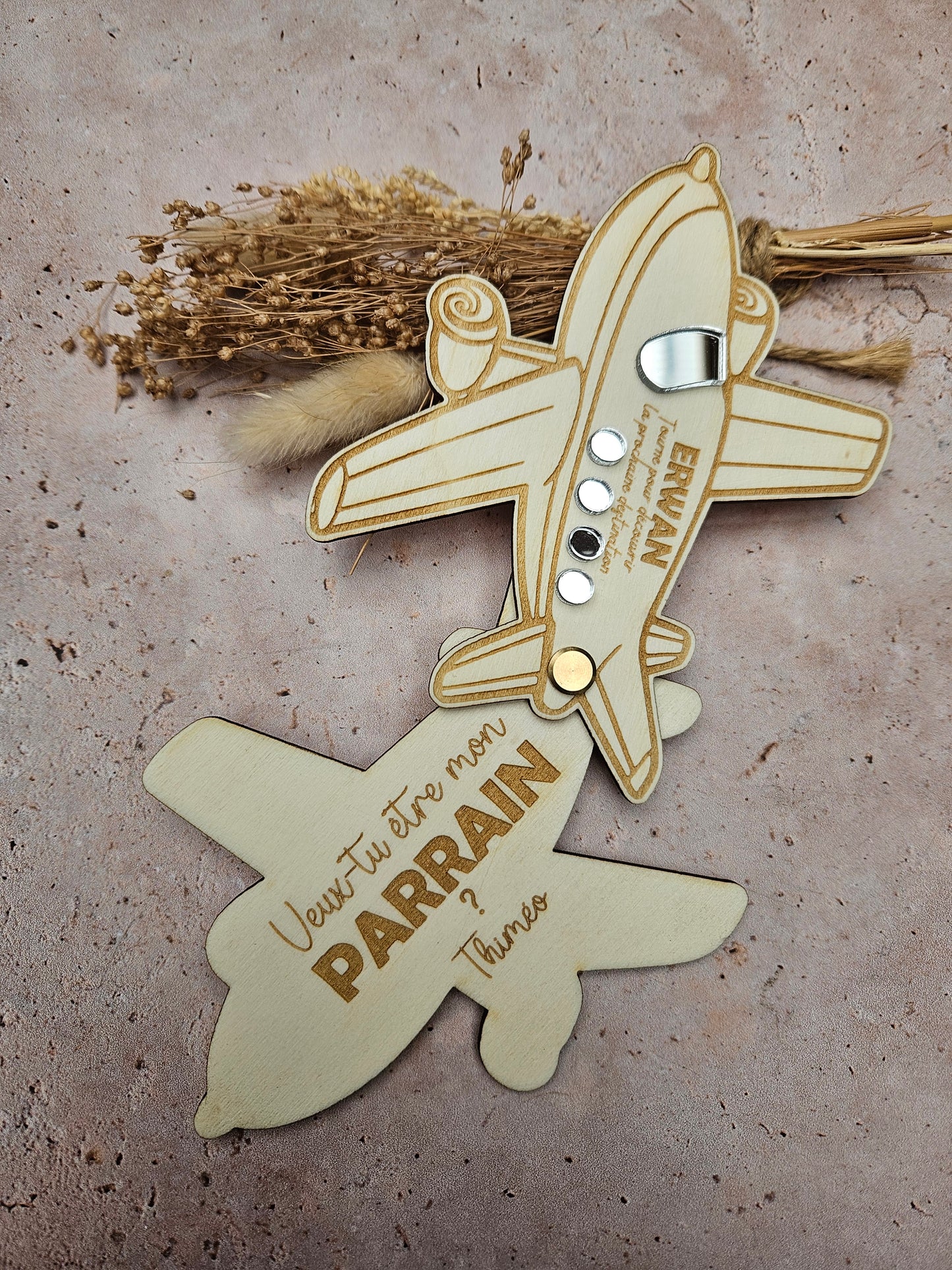 Demande surprise personnalisée - Avion - demande parrain marraine annonce tonton témoin