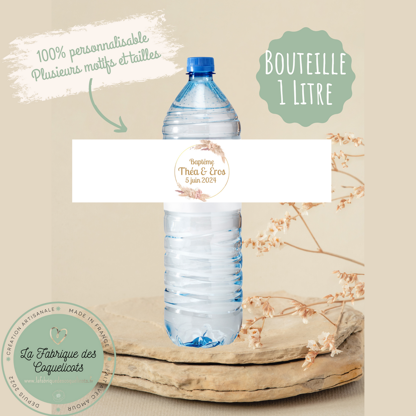 Etiquette autocollante personnalisée |mariage baptême baby shower anniversaire pacs communion