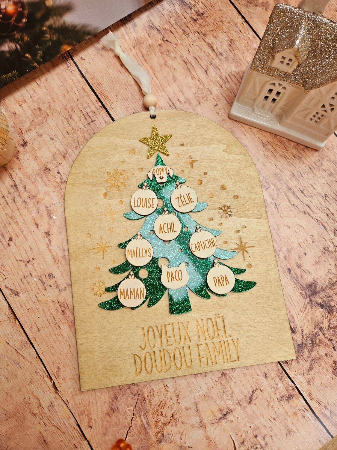 Cadre suspension sapin de Noël / famille / cadeau noël / déco de Noël / déco / arbre de vie