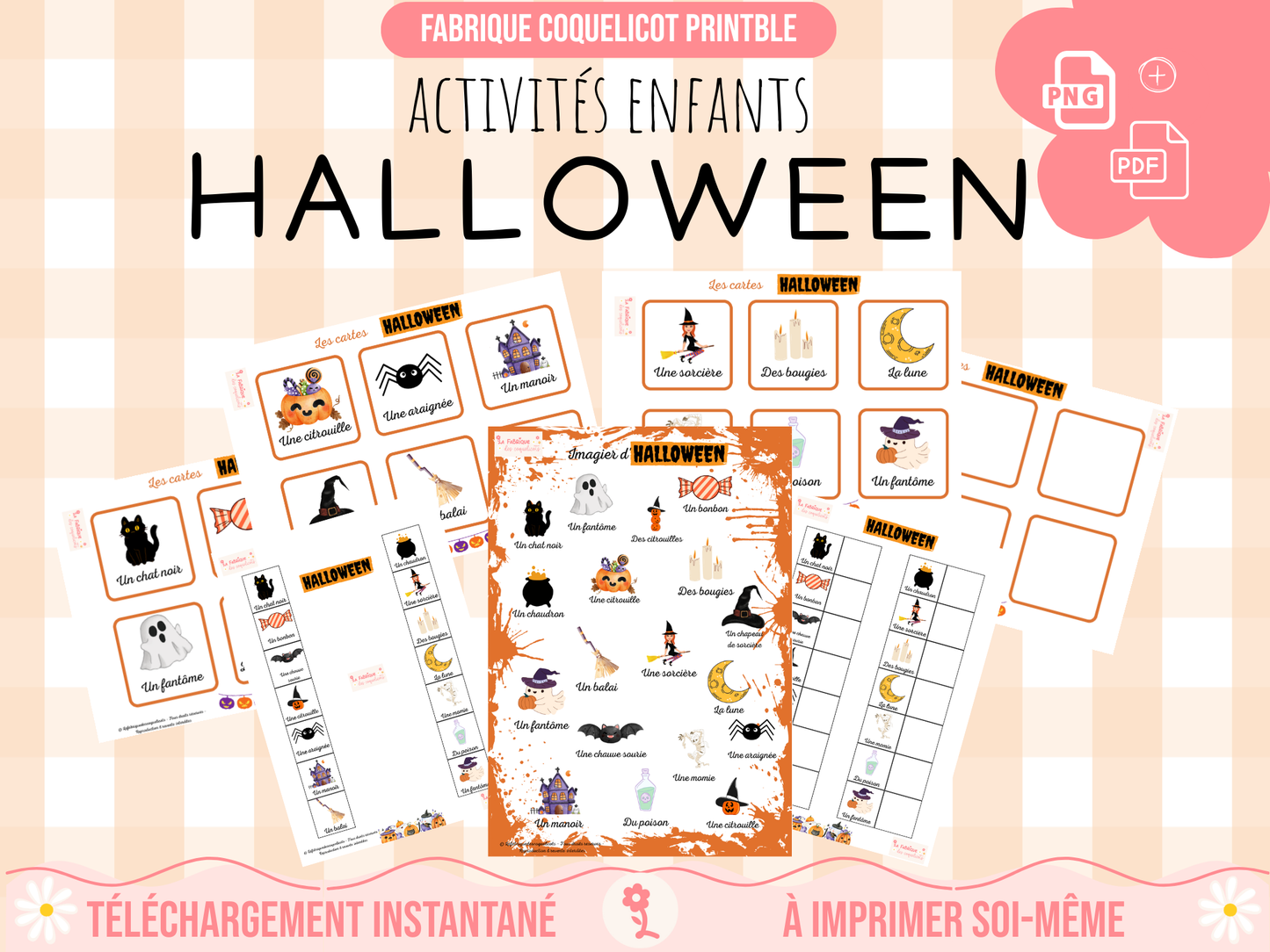 Fichier éducation HALLOWEEN / fichier imagier enfant bébé découverte automne citrouille