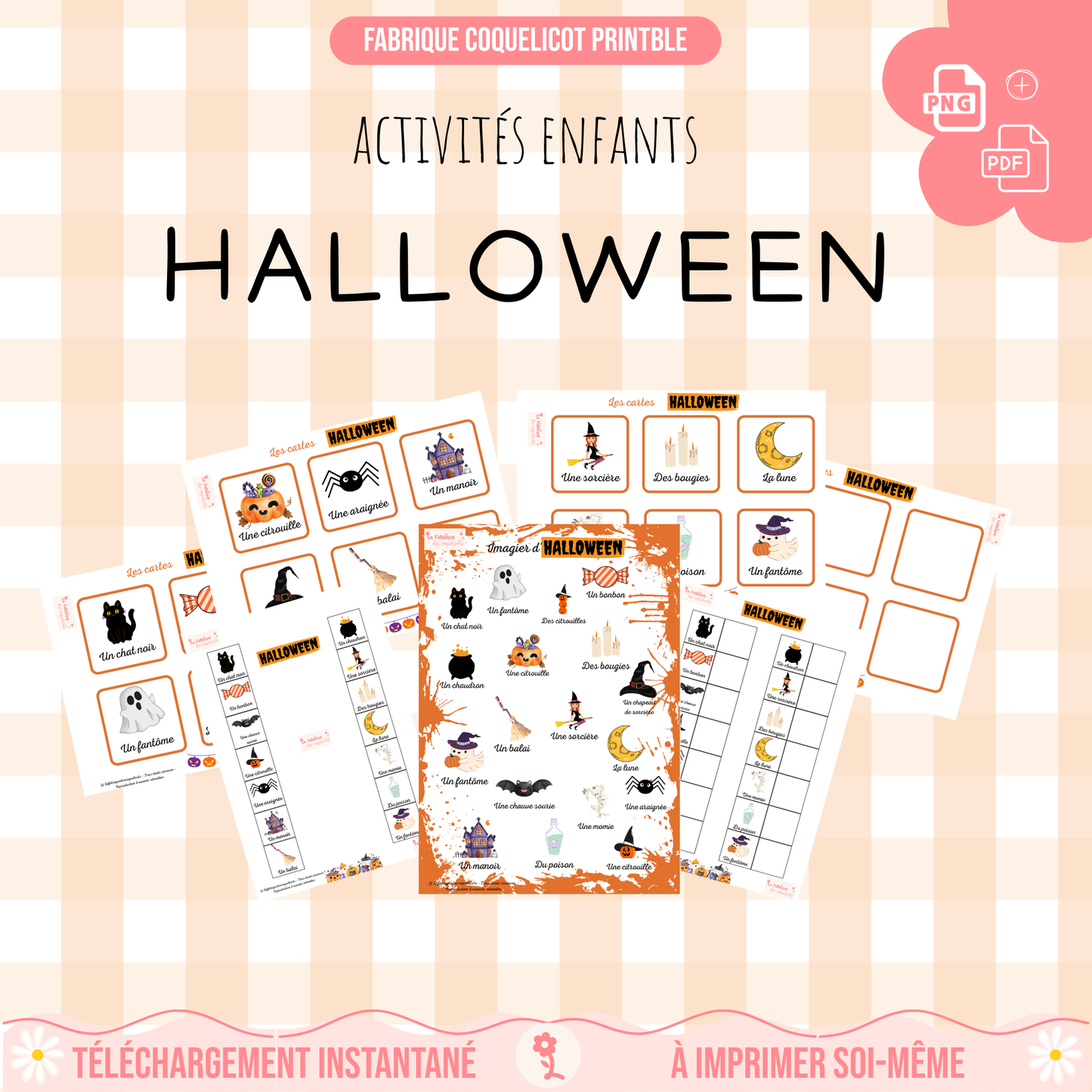 Fichier éducation HALLOWEEN / fichier imagier enfant bébé découverte automne citrouille