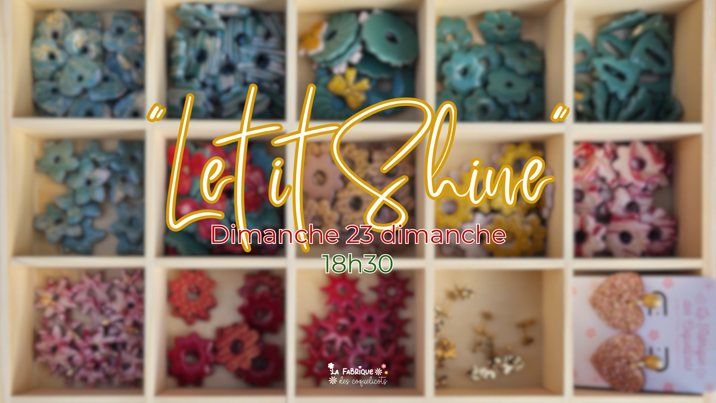 Pampilles interchangeables - Collection Noël "Let it Shine" - LISETTE - IVOIRE ET PAILLETTES OR REVERSIBLE