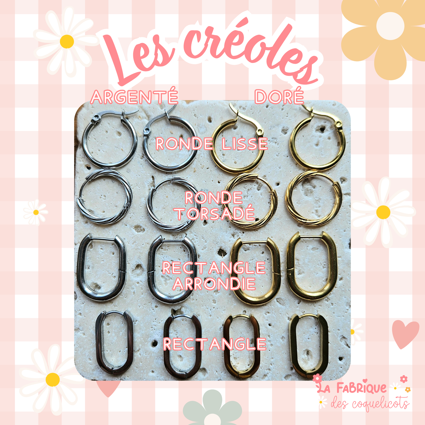 Boucles oreilles interchangeables SUZANE - COLLECTION SUMMER - MARBRÉ RAINBOW REVERSIBLE