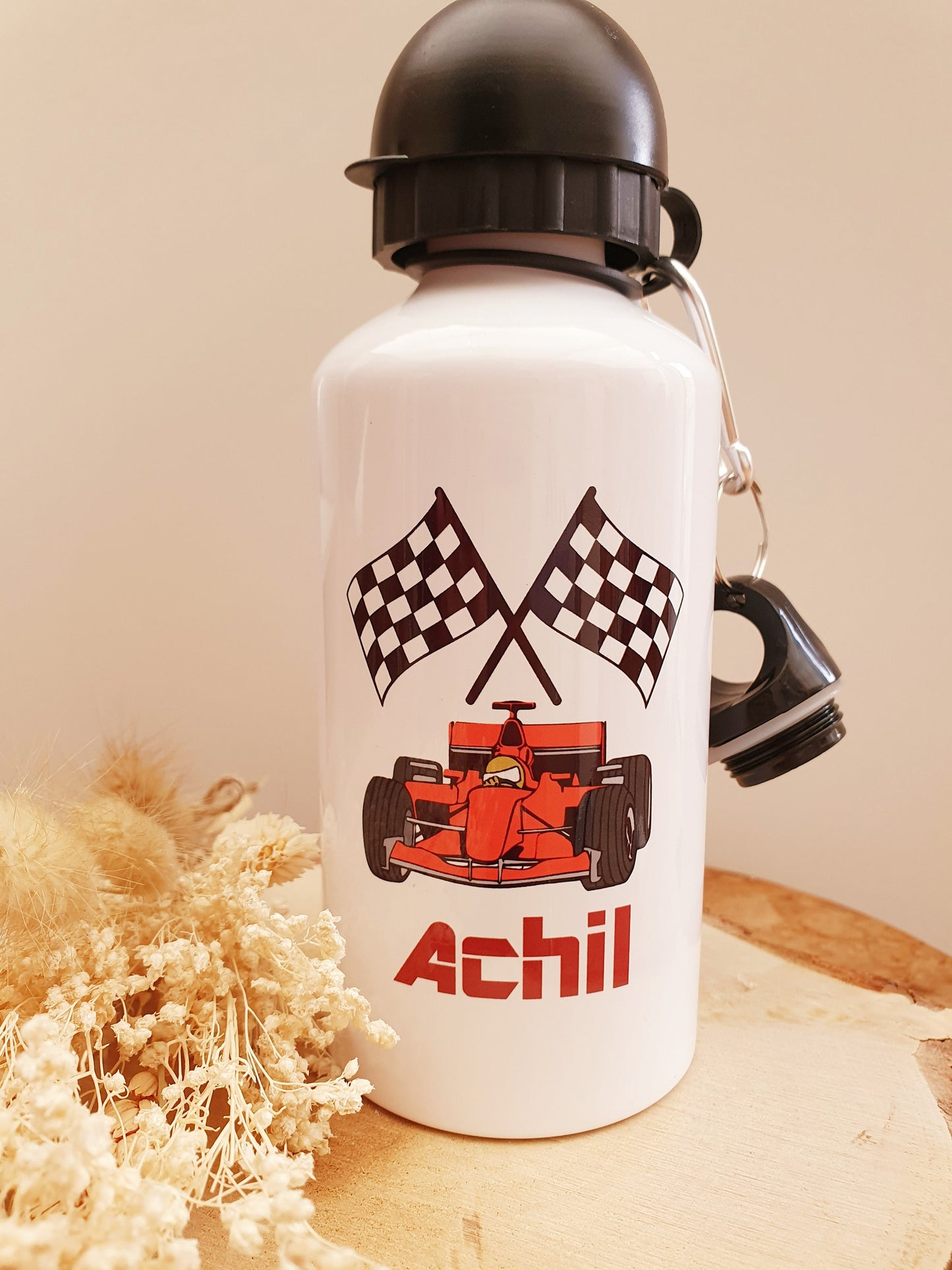 Gourde personnalisé | Gourde enfant | Rentrée des classes | cadeau personnalisé | voiture course | sport | formule 1 | garcon