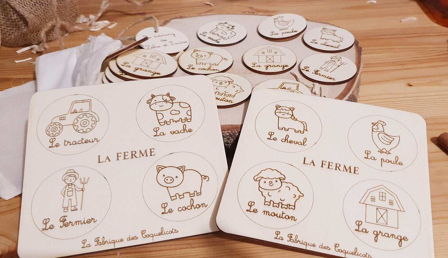 Memory | jeu éducatif | jeu de mémoire | personnalisé | bois | Montessori | jouet apprentissage enfant | petit enfant | thème noel