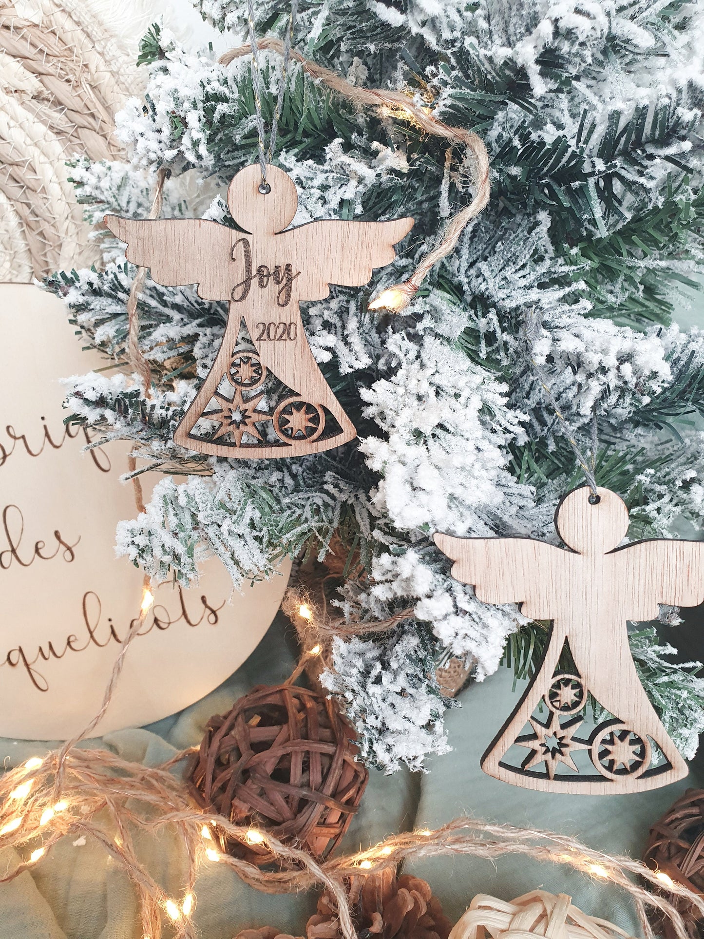 Boule de Noël Ange personnalisée | personnalisable | deuil | ornement souvenir