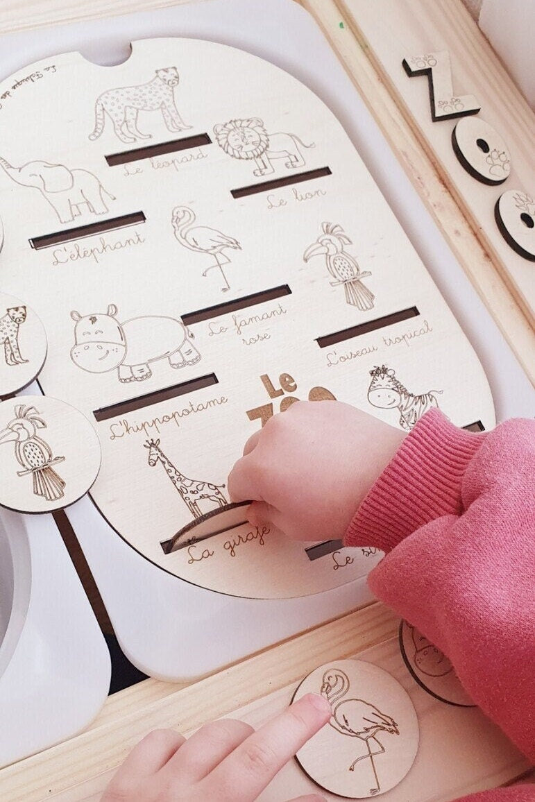 Couvercle TROFAST / Le ZOO / éducatif / nomenclature / Montessori