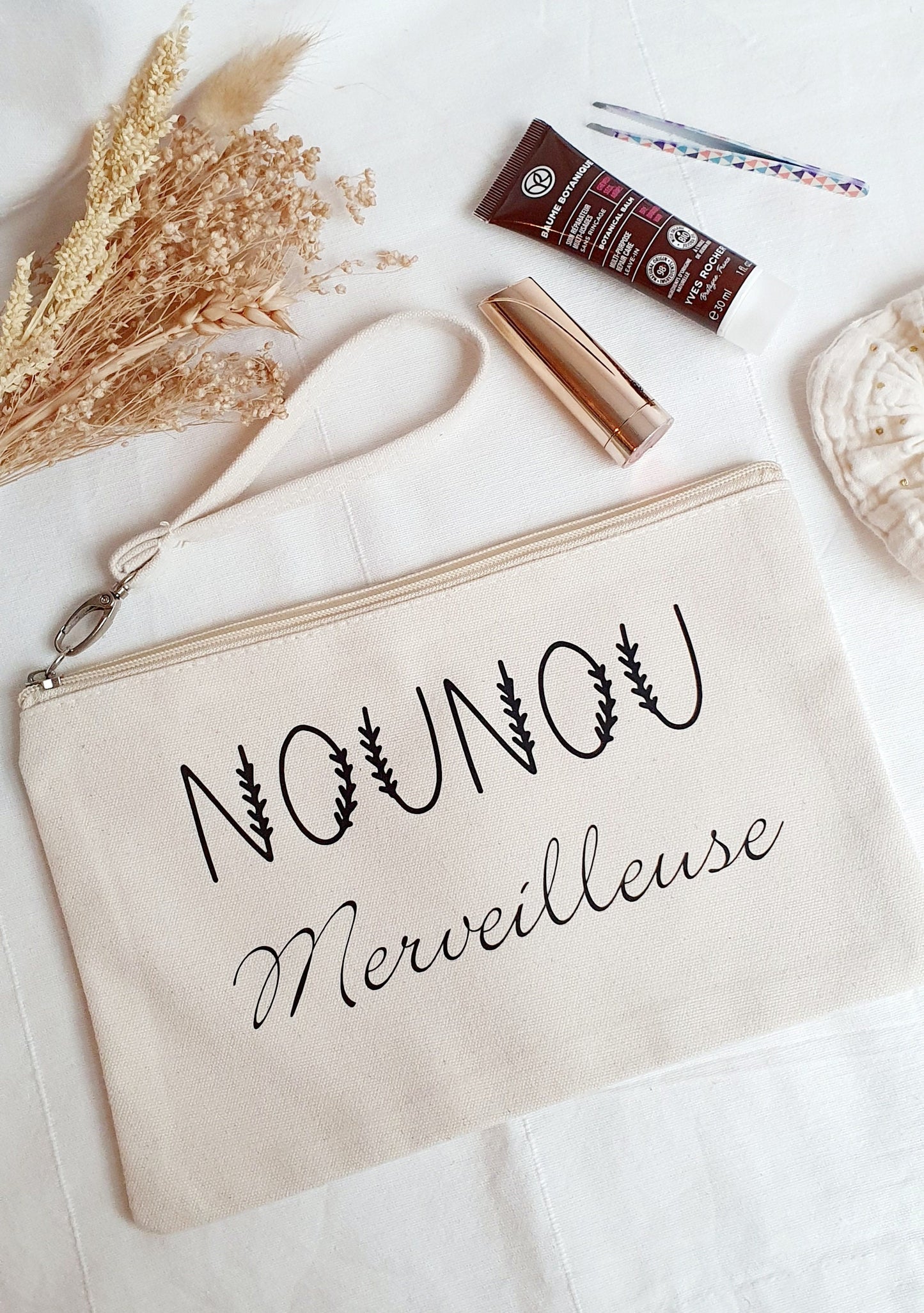 Trousse coton personnalisé / MAITRESSE ATSEM NOUNOU / cadeau maitresse / trousse coton / cadeau femme / cadeau école / fin d'année scolaire