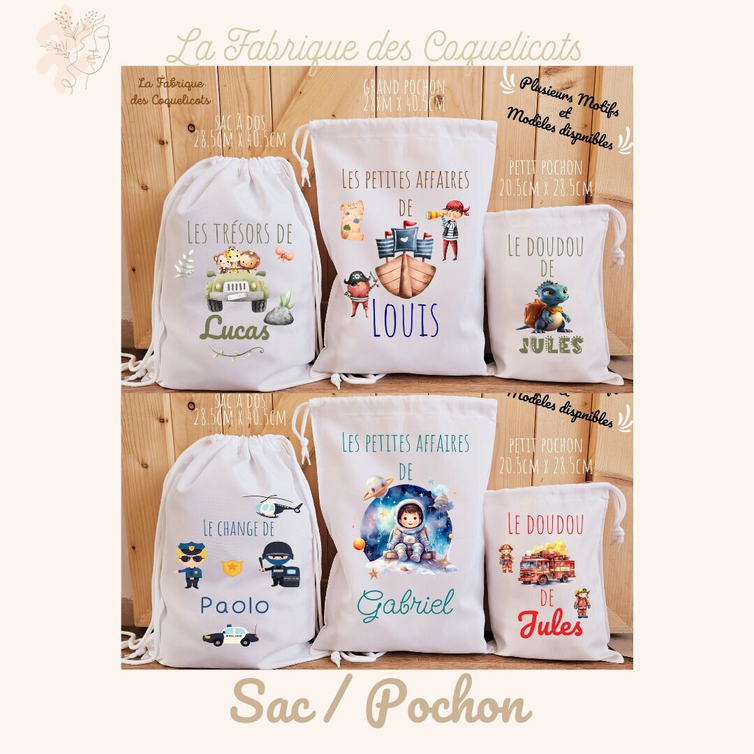 Sac à dos à doudou/ sac de change école enfant maternelle