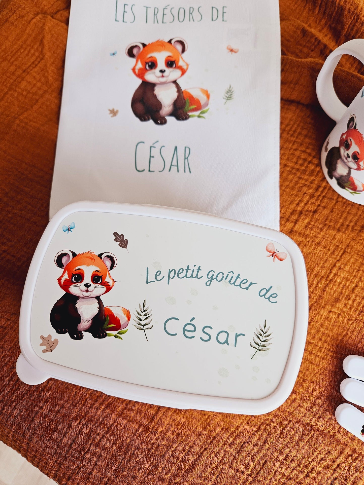 Boite à goûter / lunch box / gouter enfant /boite à gouter enfant bébé /creche maternelle rentrée des classes/ boite à gouter prenom / panda