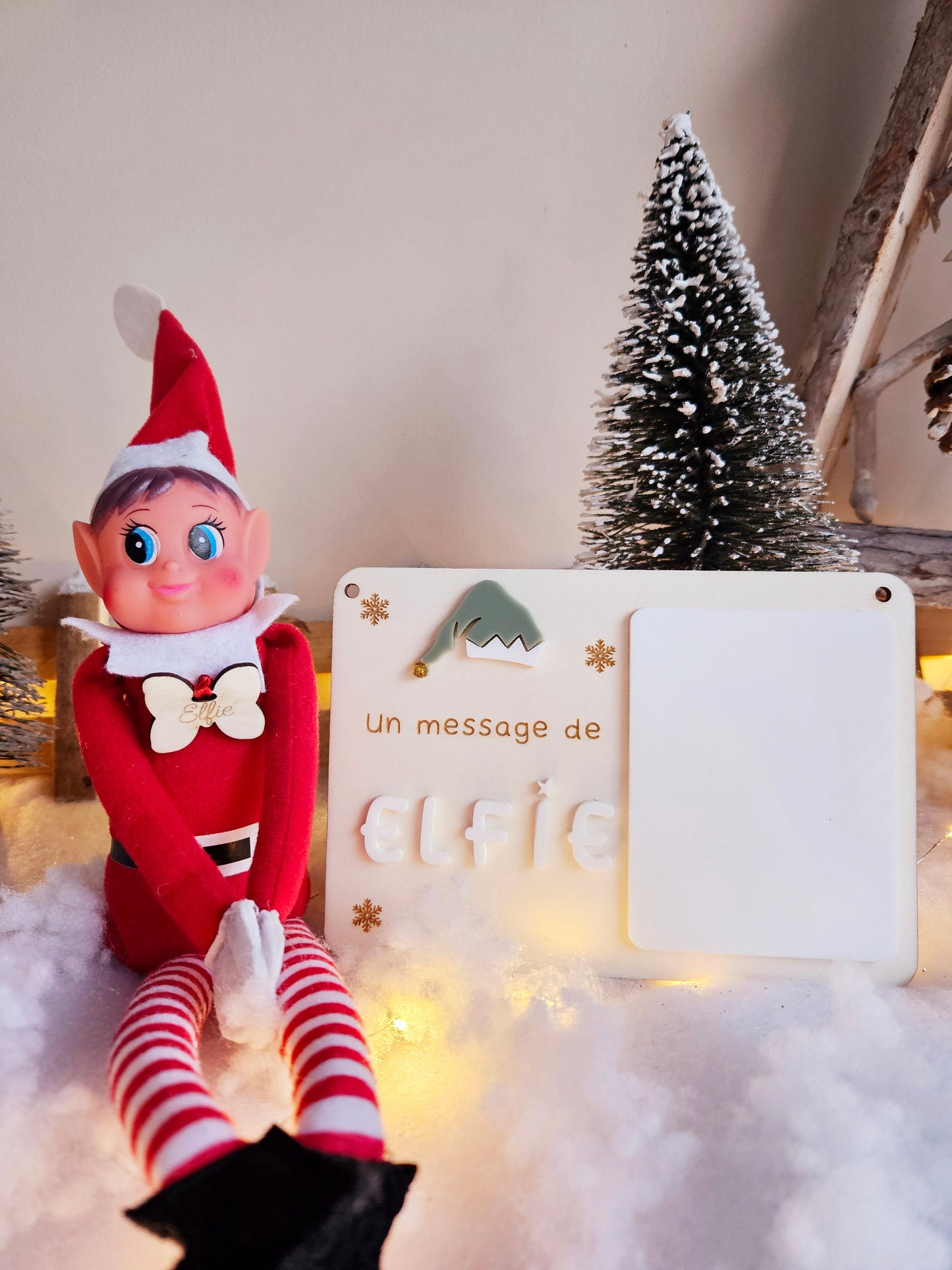 Plaque mémo / message lutin farceur / lutin de noël déco de Noël / elfe noel elfie farce blague enfant personnalisé déco noël cadeau