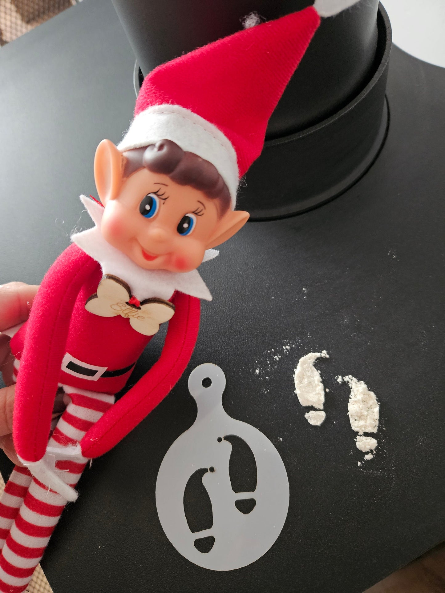 Empreinte de pas lutin - elfe - Empreinte pochoir elfe lutin farceur noël enfant magie