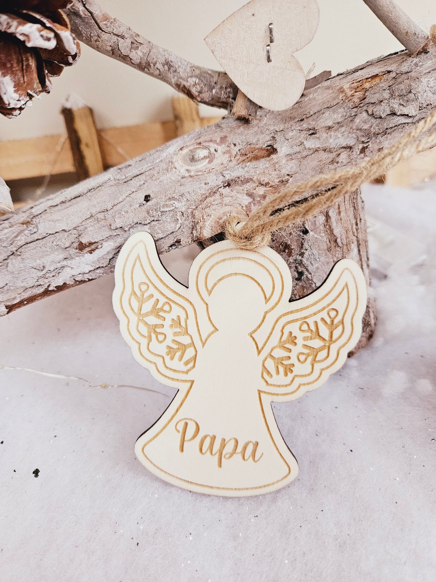 Boule de Noël Ange blanc personnalisée | personnalisable | deuil | ornement souvenir