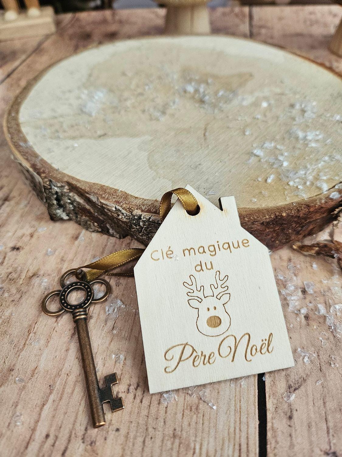 Clé magique du Père Noël | clé noël | bois | personnalisé | cadeau personnalisé Noël
