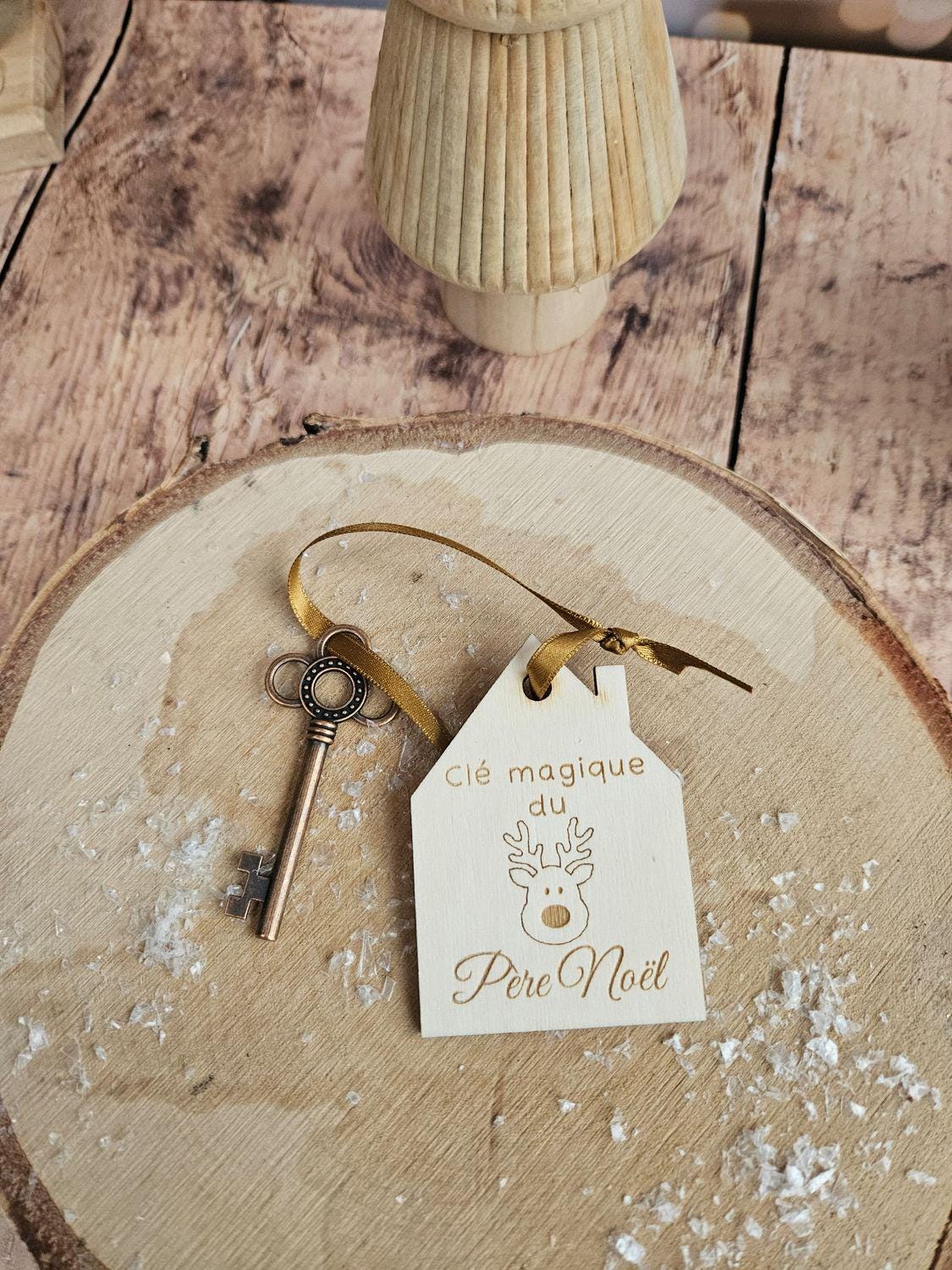 Clé magique du Père Noël | clé noël | bois | personnalisé | cadeau personnalisé Noël