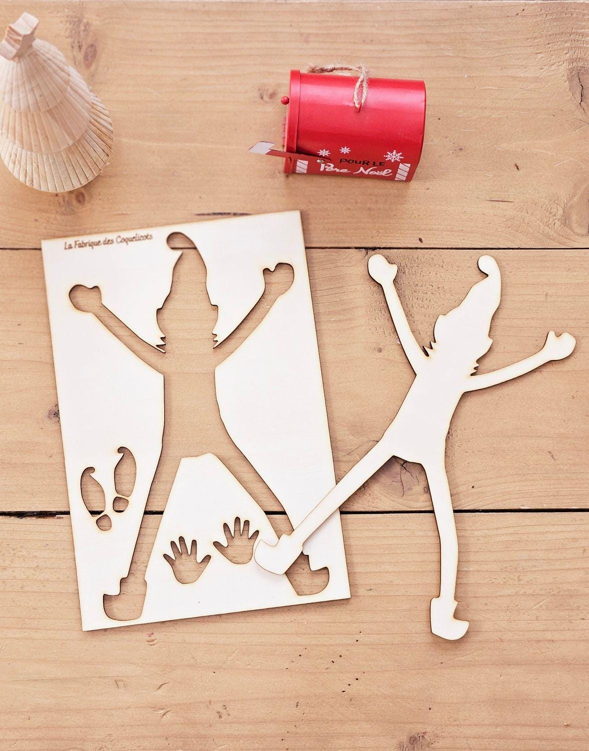 Empreinte de pas lutin - Père Noël - renne - trace magie de noël - elfe - Empreinte pochoir elfe lutin farceur noël enfant magie - Rudolph