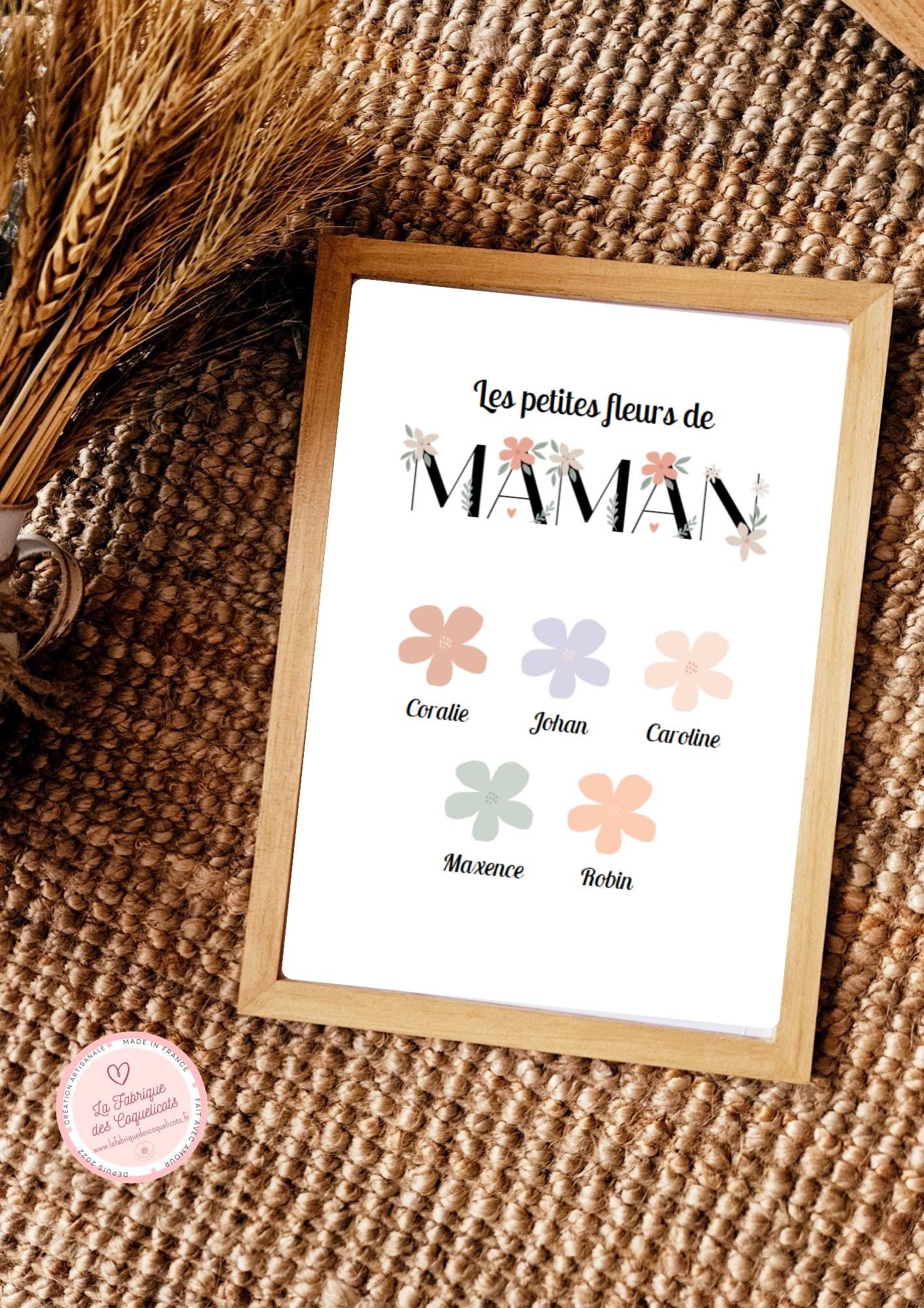 Affiche personnalisée petite fleur de maman fête des mamans / fête anniversaire petit enfant fichier numérique ou imprimé