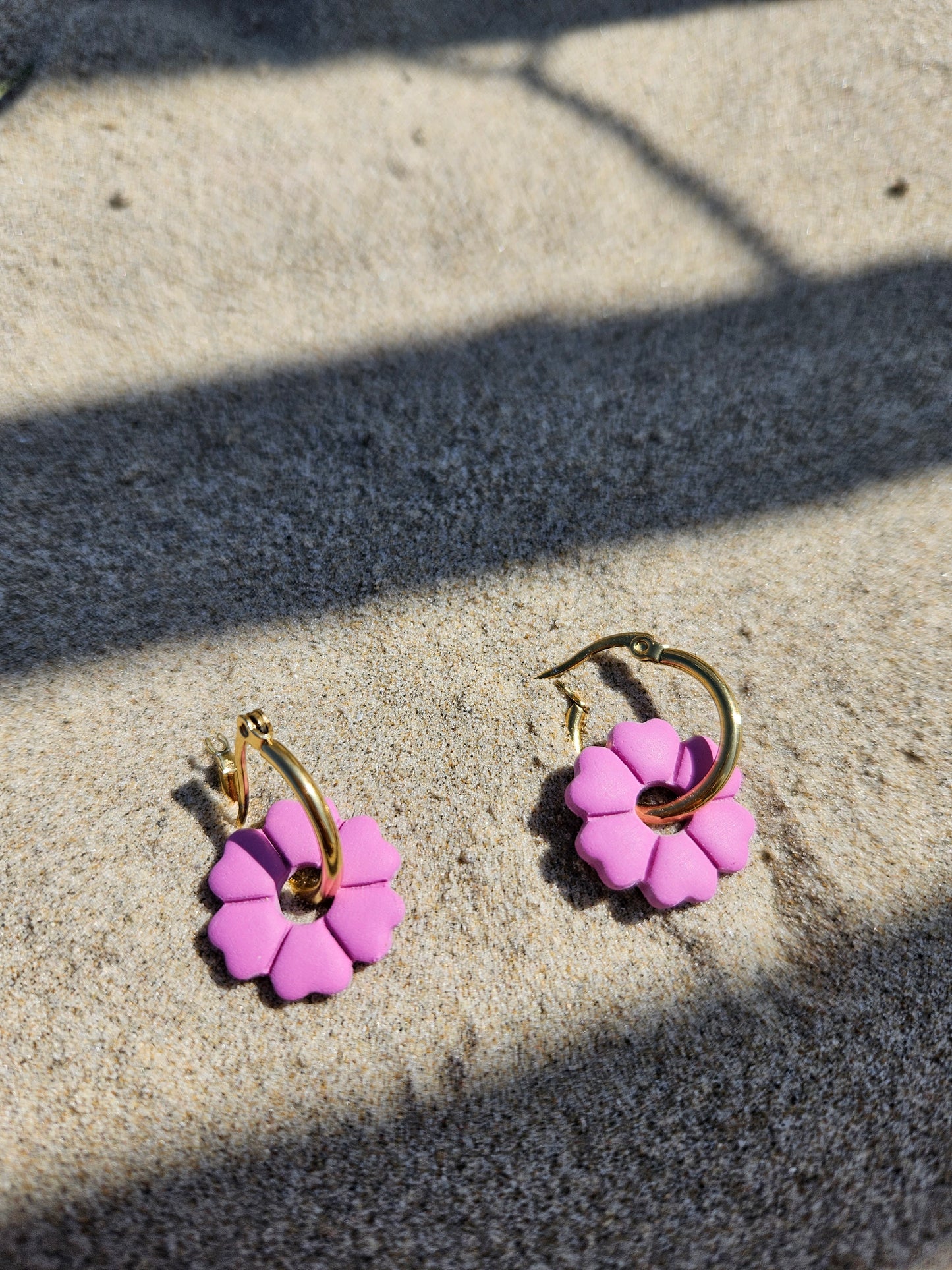 Boucles oreilles interchangeables JEANNE / ROSE MAUVE
