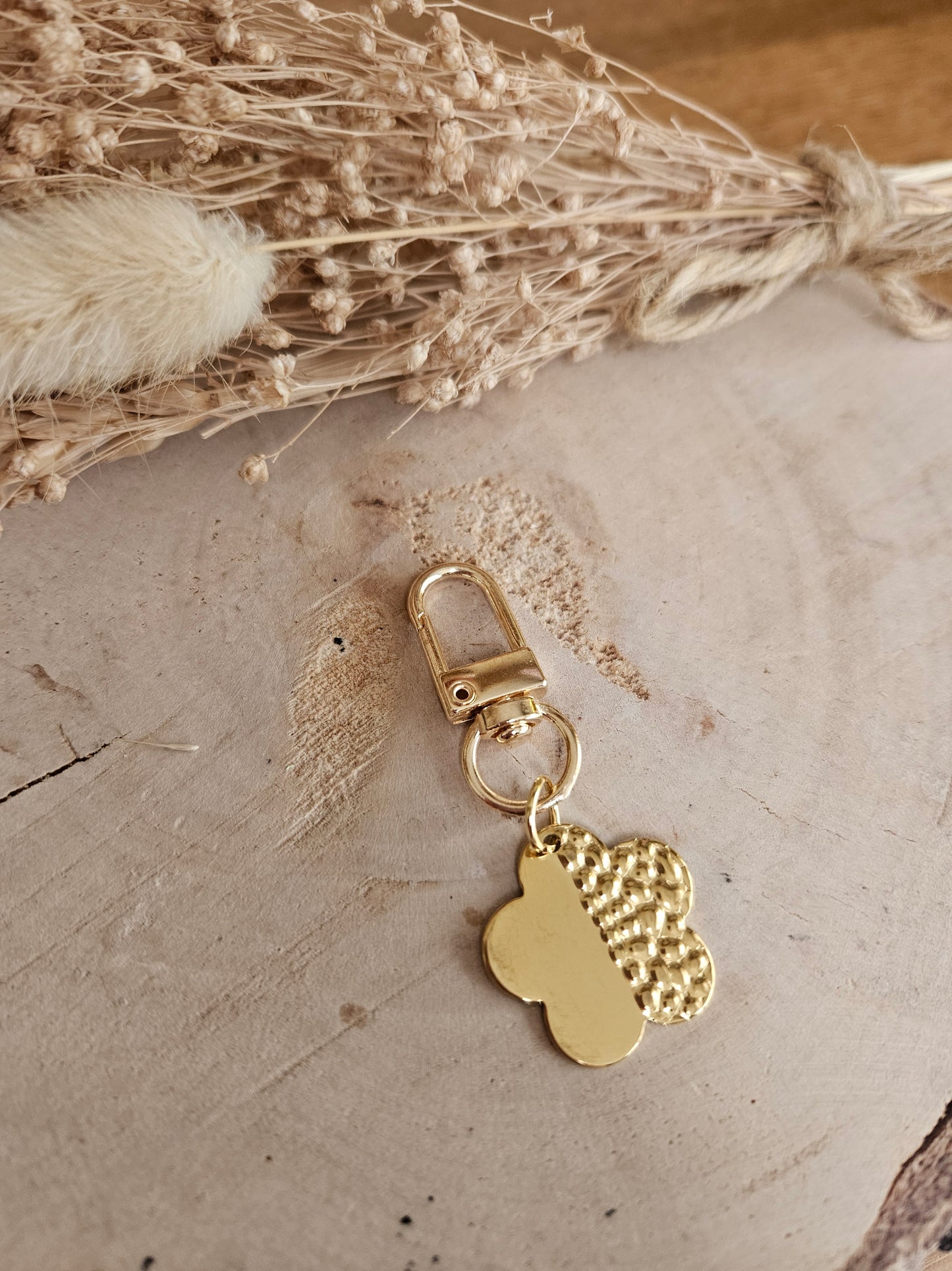 Porte-clé / bijoux de sac FLEUR doré - /cadeau enfant femme en Acier Inoxydable pour femme Enfant / petite fleur doré petit prix