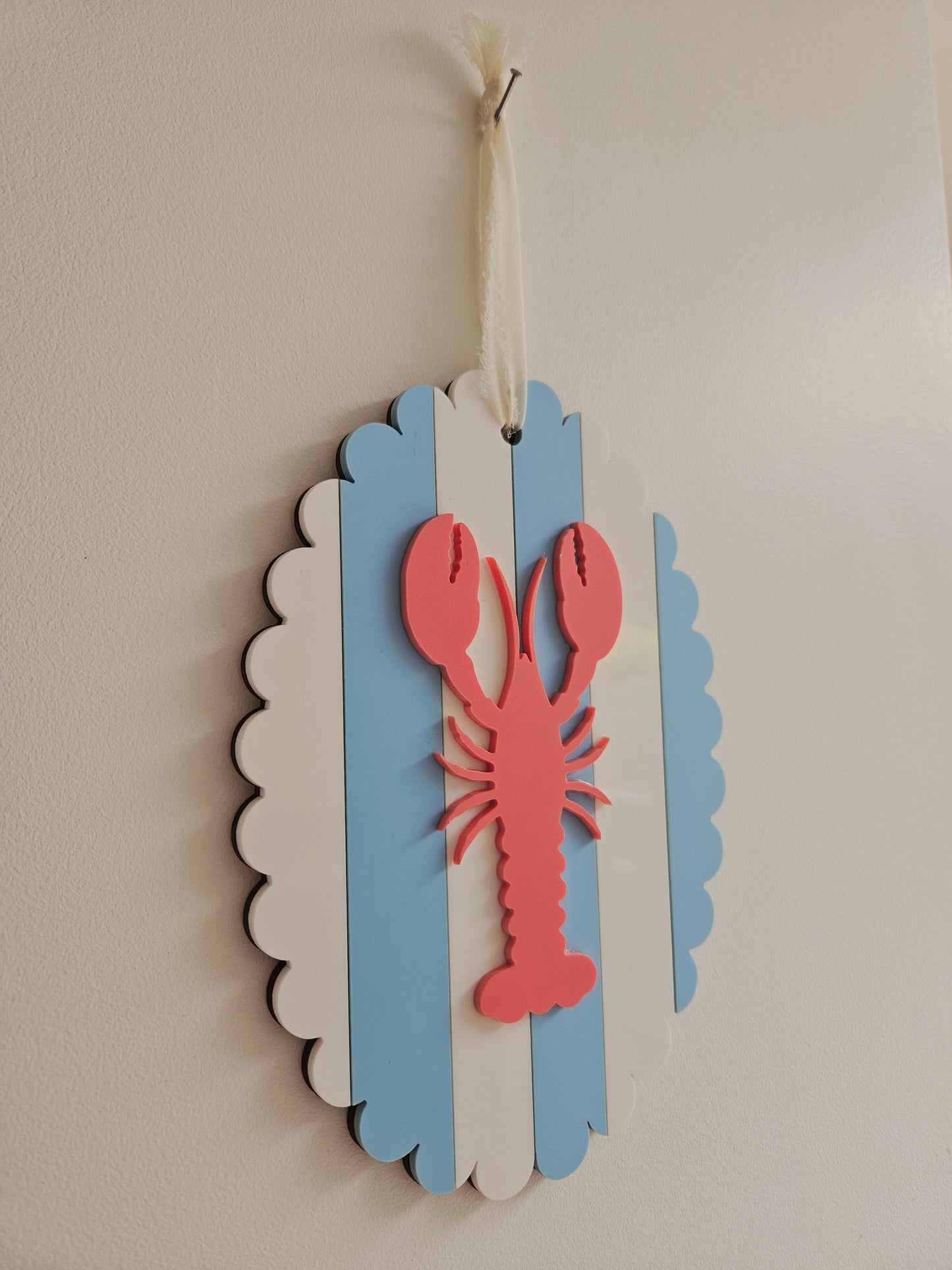Cadre feston "LE HOMARD" - Bleu & blanc