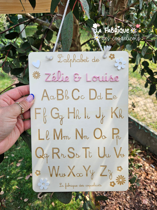 Abécédaire - affiche bois personnalisé