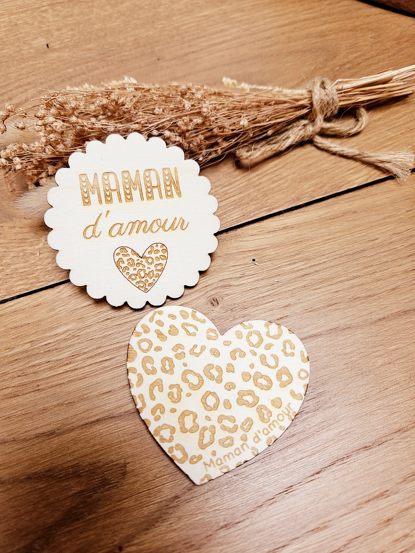 Magnet bois ROND FESTON LEOPARD