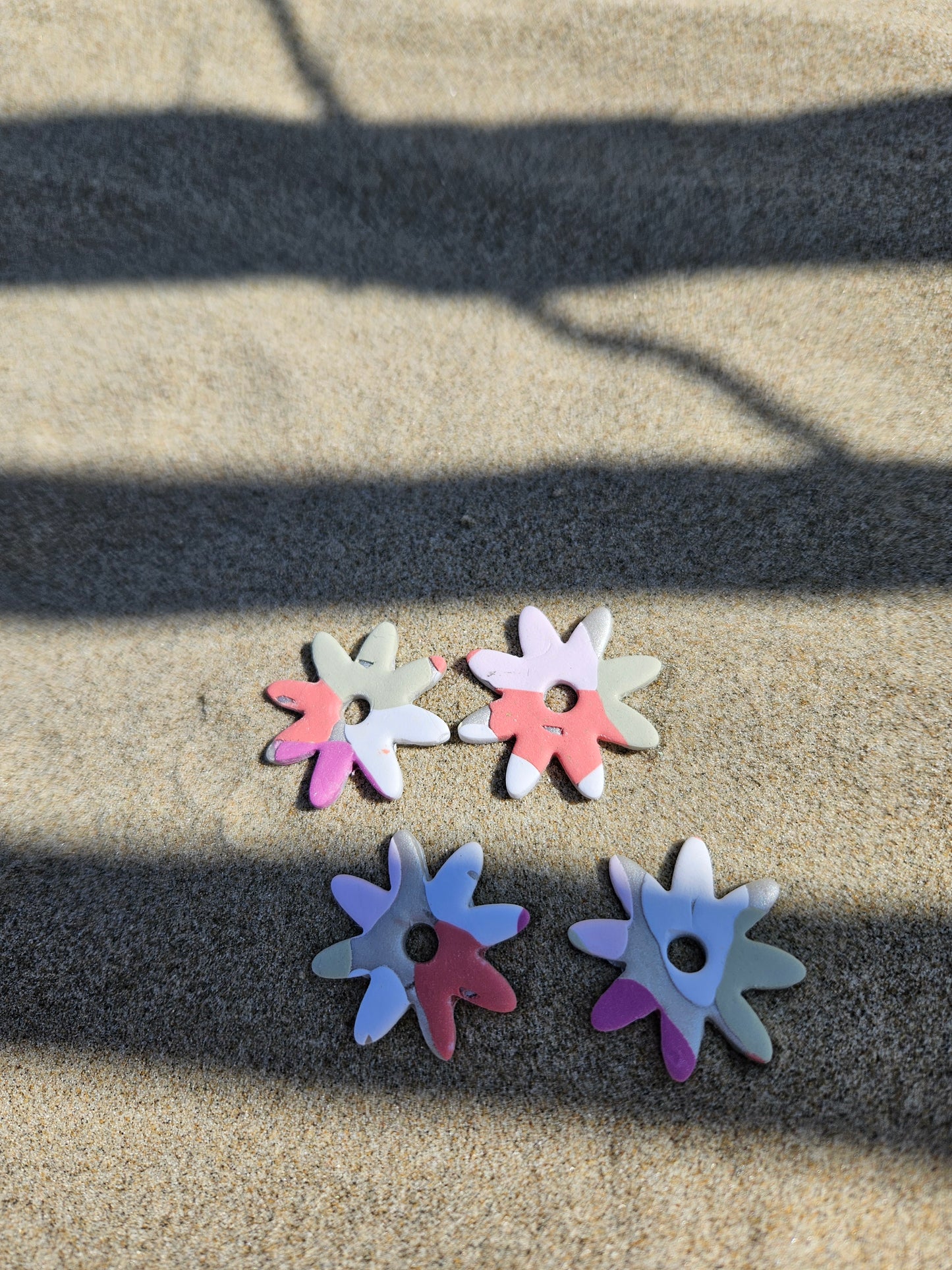 Boucles oreilles interchangeables ELEONOR ARLEQUIN ROSE