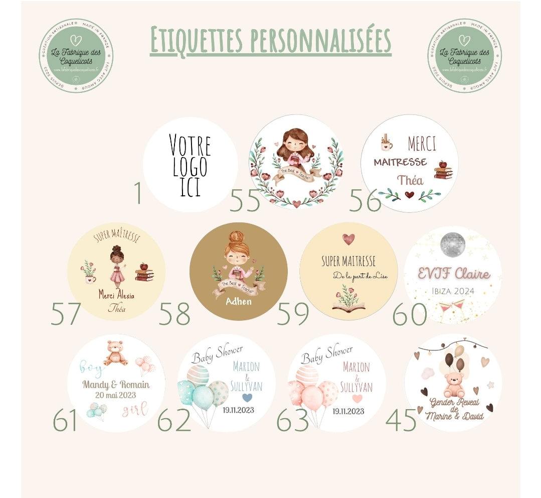 Mini Bougie personnalisée | cadeau invité | mariage baptême communion babyshower gender reveal | anniversaire