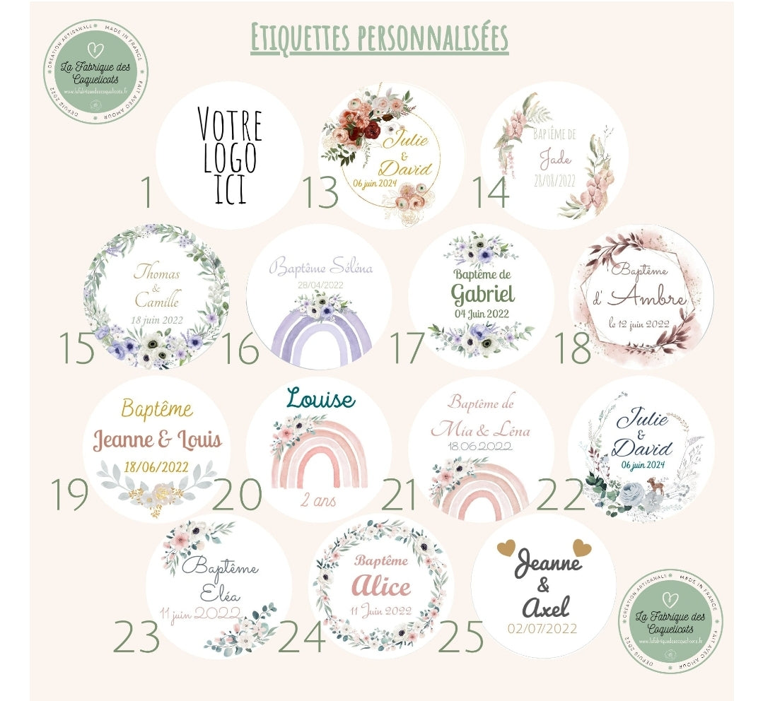 Mini Bougie personnalisée | cadeau invité | mariage baptême communion babyshower gender reveal | anniversaire